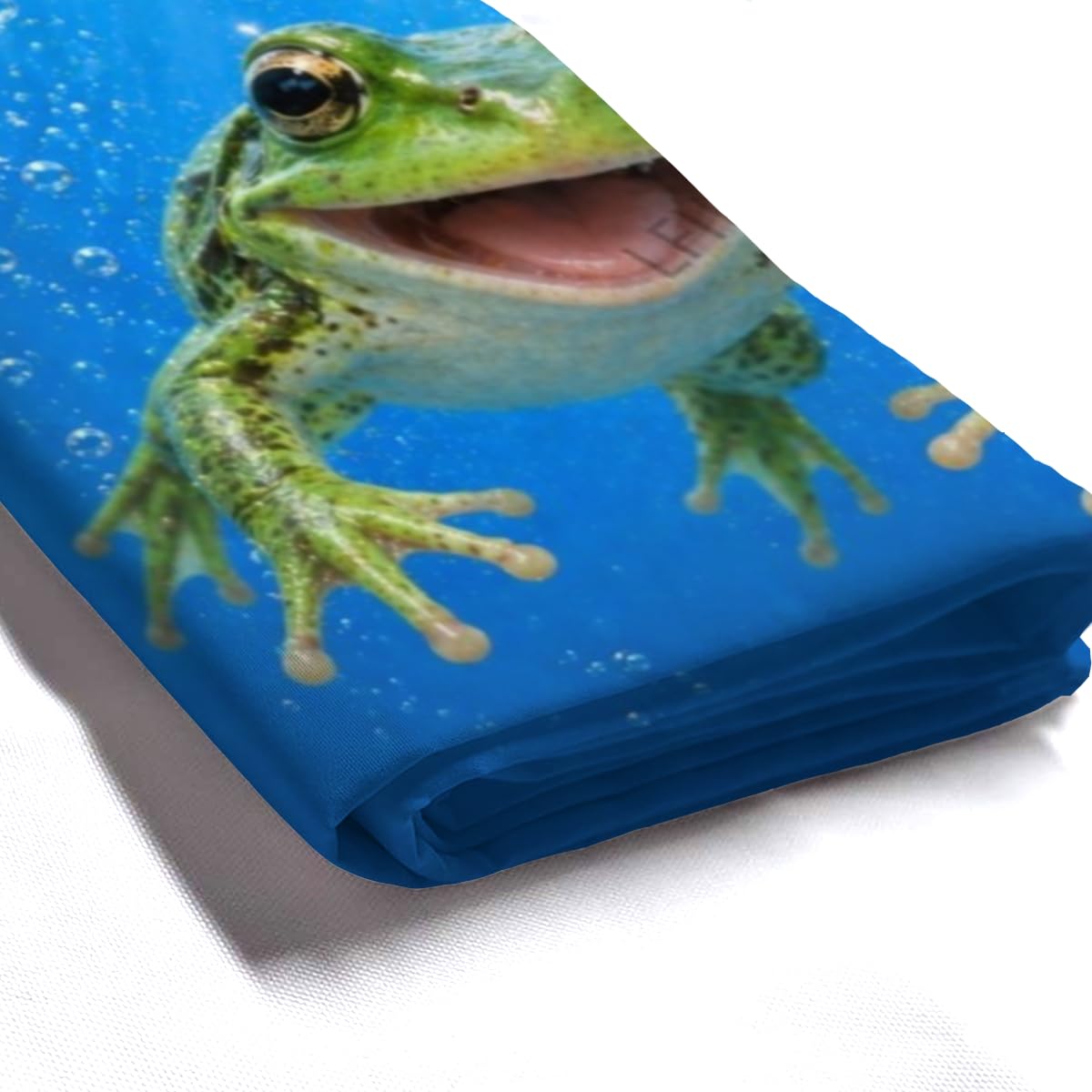 LFINKARTGOGO Ocean Frog Shower Curtain 72x72 with 12 Hooks Underwater Animal Dolphin Waterproof Washable Polyester Bath Curtain for Home Hotel Decor