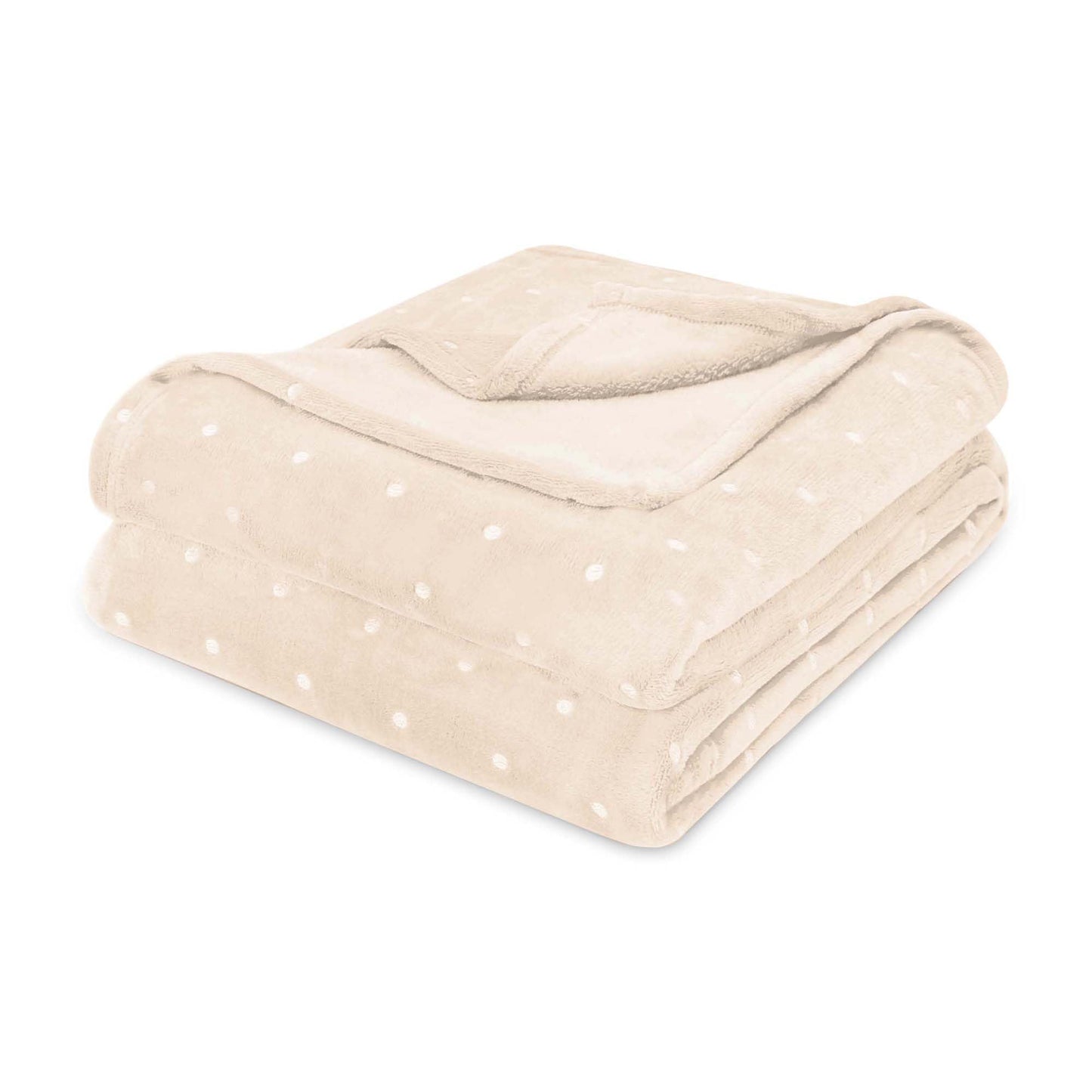 Superior Fleece Blanket, Plush, Fluffy, Soft, Decorative Blankets for Bedroom, Sofa, Fuzzy Bedding, Cute Woven Room Decor, Beautiful Cover, Comfort Essentials, Polka Dot, King, Linen