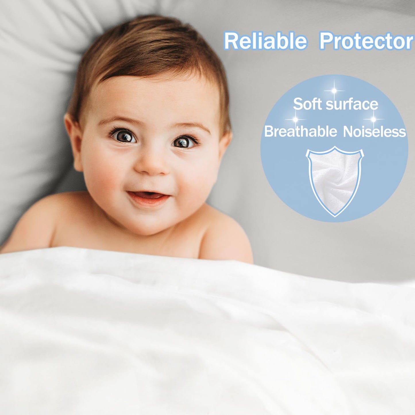 Twin Waterproof Mattress Protector - Noiseless, Breathable, Machine Washable Fitted Mattress Cover with Deep Pockets up to 5”-21”（Light Grey）