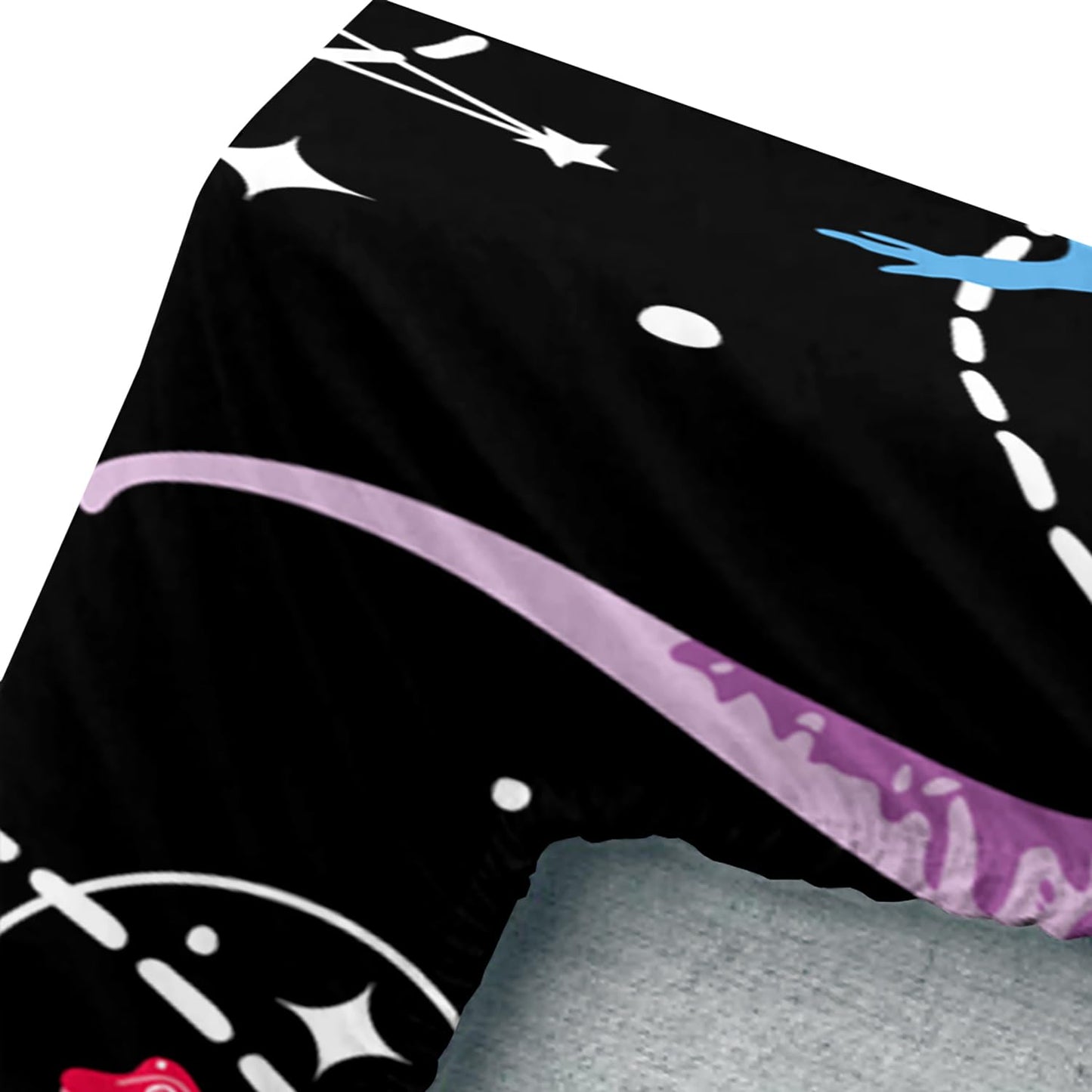 AILONEN Space Dinosaur Fitted Sheet Set Twin Size,Kids Boys Colorful Dinosaur Sheet Set,Galaxy Rocket Fitted Sheet with 2 Pillowcases,3 Pieces Soft Black