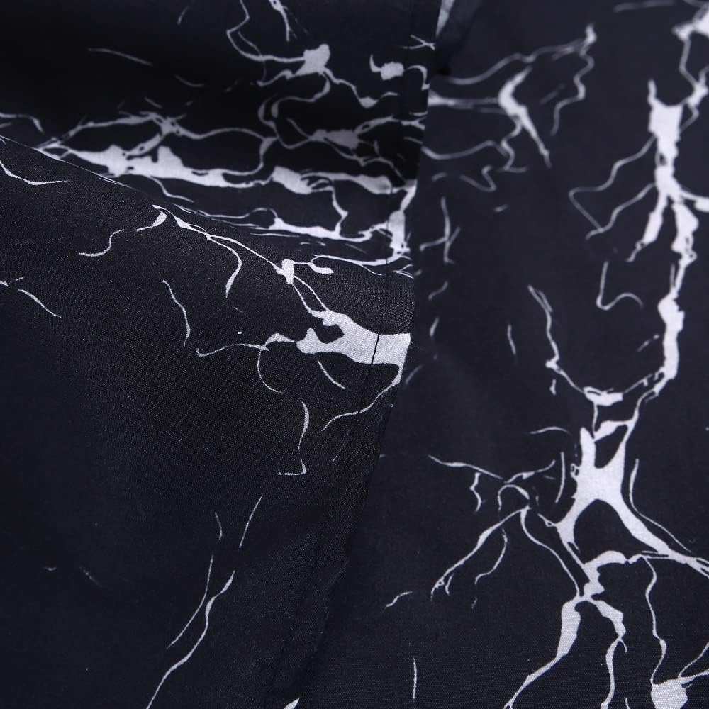 MAG Black Marble, Super Soft Microfiber Bed Sheet 4PC, Marble Bedding Sheet Set Included 1 Fitted Sheet, 1 Flat Sheet with 2 Pillowcases, 14 Inches Deep (Queen, Black)