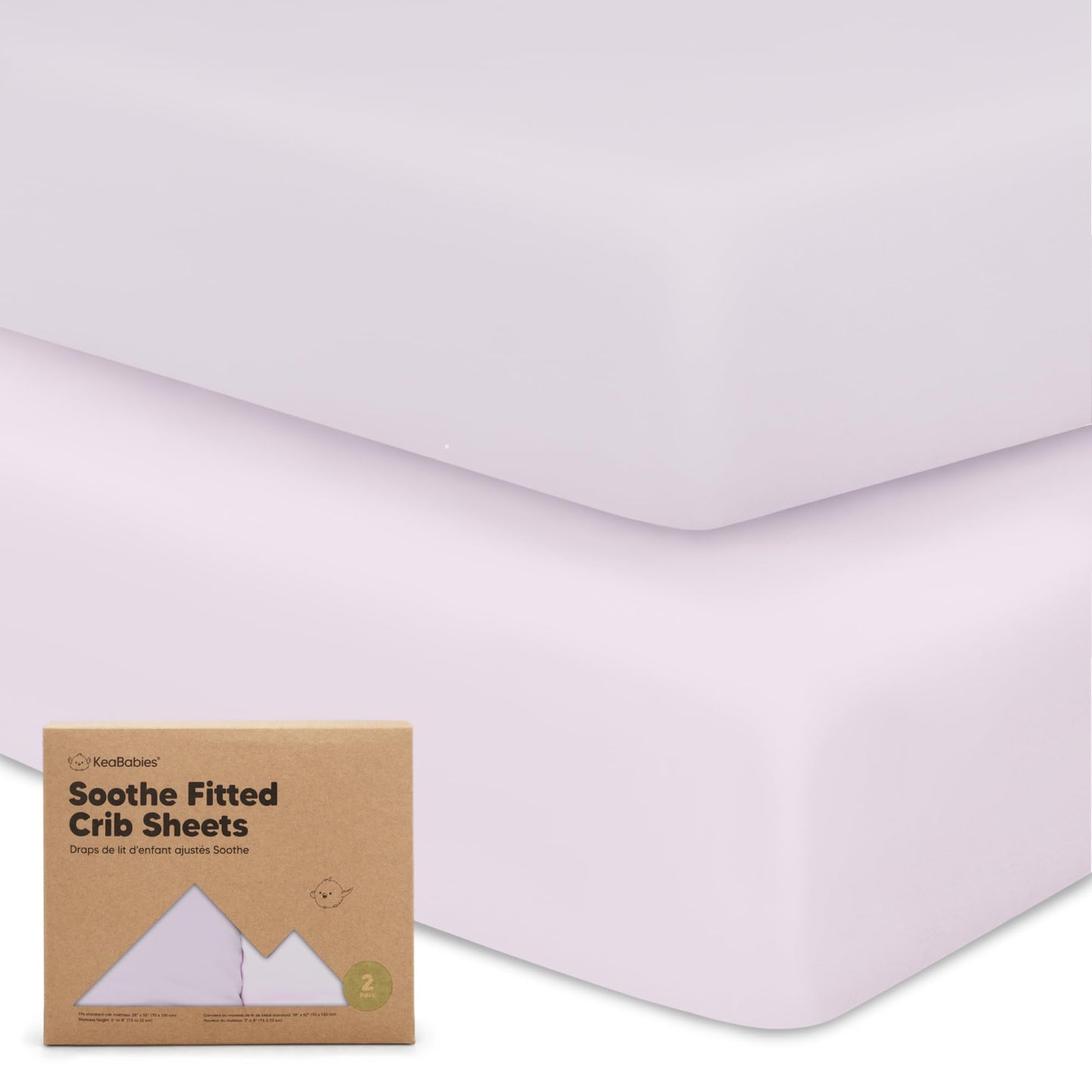 KeaBabies 2-Pack Organic Cotton Crib Sheets for Boys, Girls - 52x28 Fitted Crib Mattress Sheet Neutral, Breathable Cover for Baby Bed Set, Toddler Mattress, Soft & Cute Prints (Thistle)