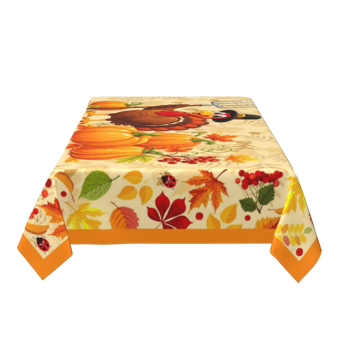 mutakin Thanksgiving Day Rectangle Tablecloth Washable Table Cloth 60x90 Inch Table Cover Waterproof for Decoration Kitchen Dining Room