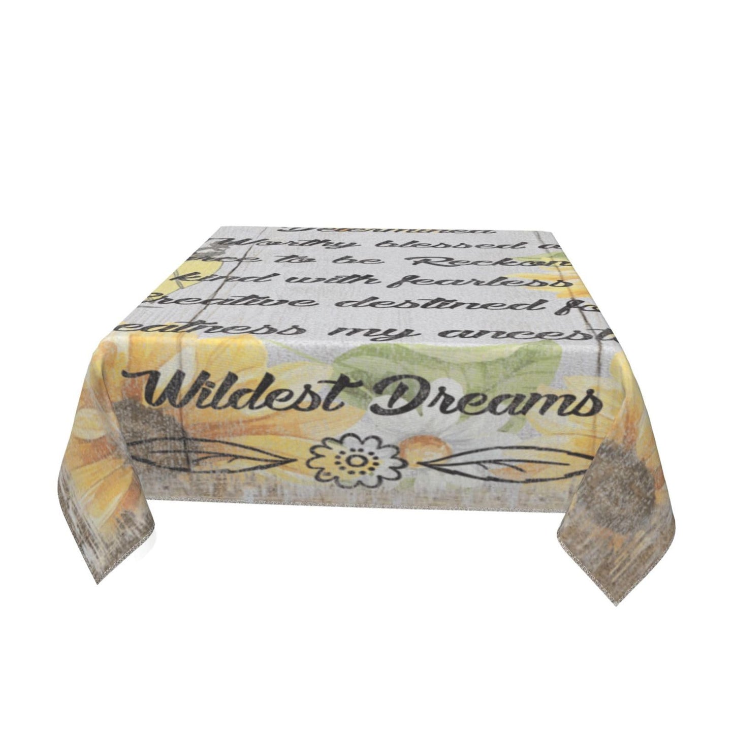 African America Women Inspirational Quote 55 - Inch Square Tablecloth - Wrinkle - Resistant Polyester Table Cover for Dining Room, Parties & Events