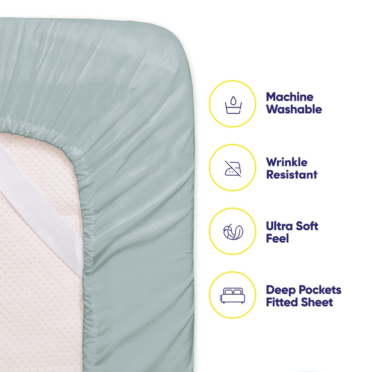 Sweet Home Collection 6 Piece Bed Sheet Set, Queen, Slate