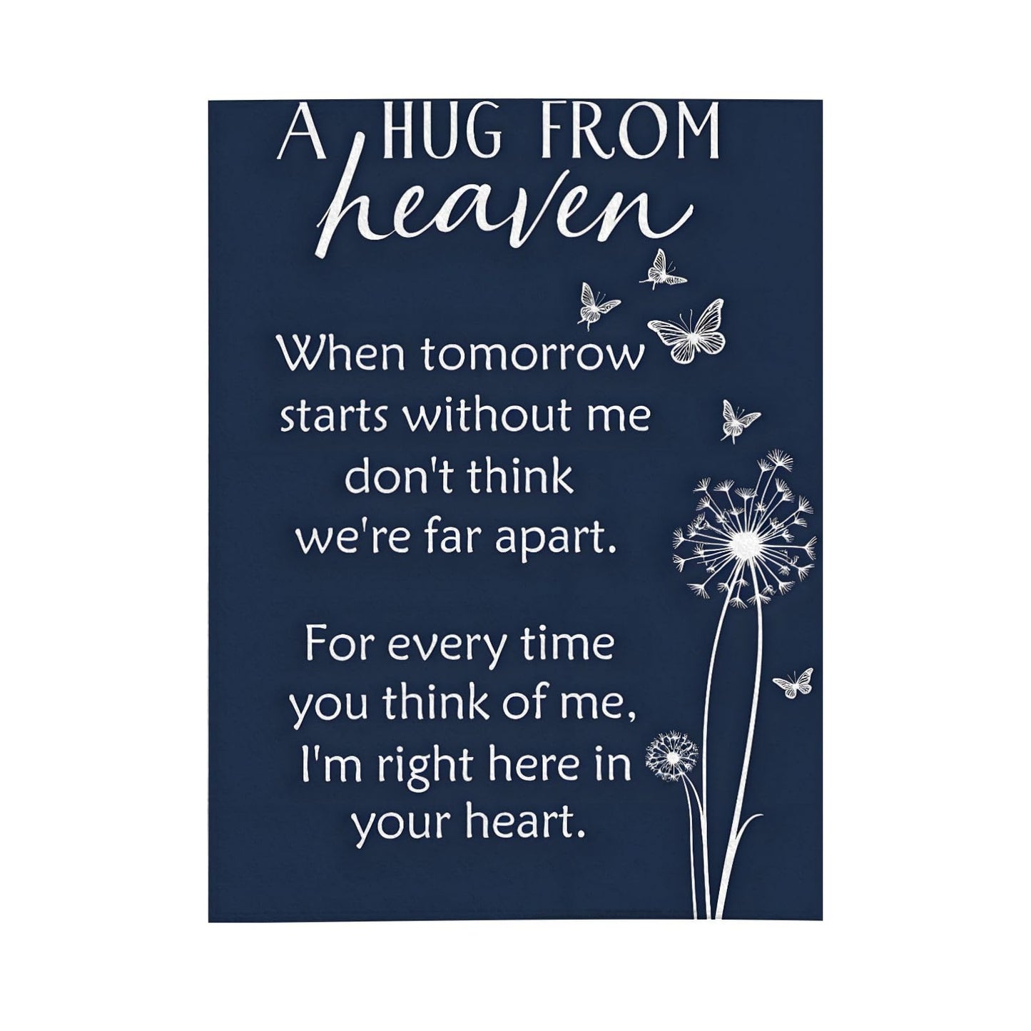 Sending You A Big Hugs So Its There When You Need It Blanket Cozy Flannel Comfort Throw Sympathy Healing Gift Encouragement Blanket for Family and Friends (White 9, 50x60in(127cm*153cm))