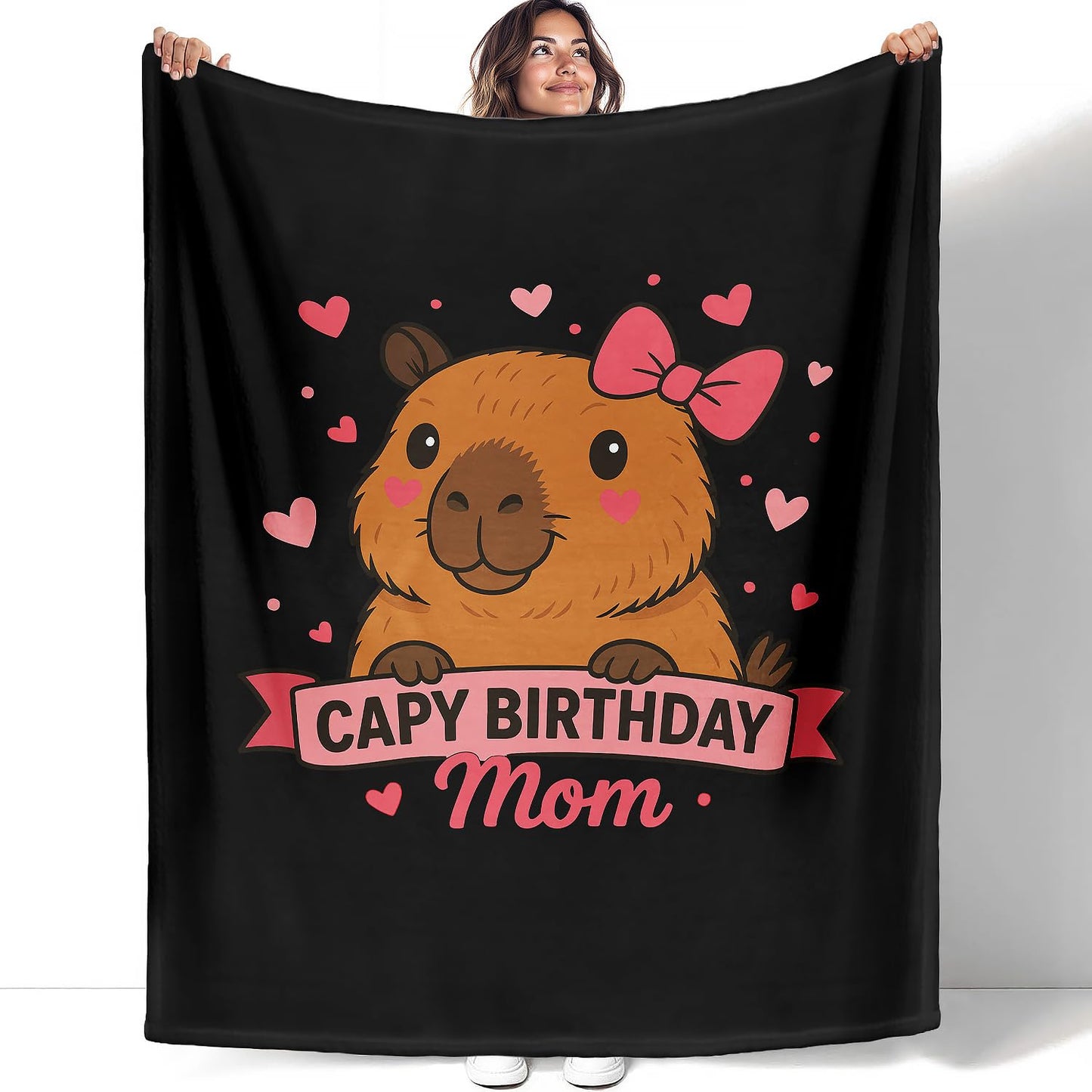 YISUMEI Capybara Gifts Throw Blanket, 50"x60", Cute Capybara Birthday Mom Cozy Blanket for Women, Mom and Grandma, Ultra Soft Plush Fleece Flannel Blanket for Couch & Bed, Room Decor
