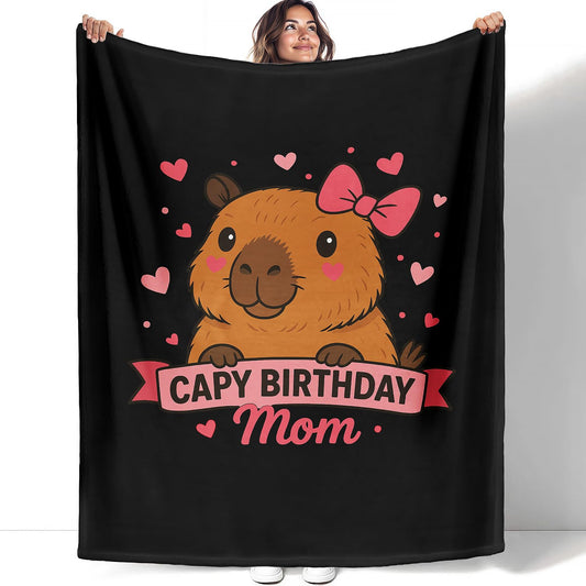 YISUMEI Capybara Gifts Throw Blanket, 50"x60", Cute Capybara Birthday Mom Cozy Blanket for Women, Mom and Grandma, Ultra Soft Plush Fleece Flannel Blanket for Couch & Bed, Room Decor