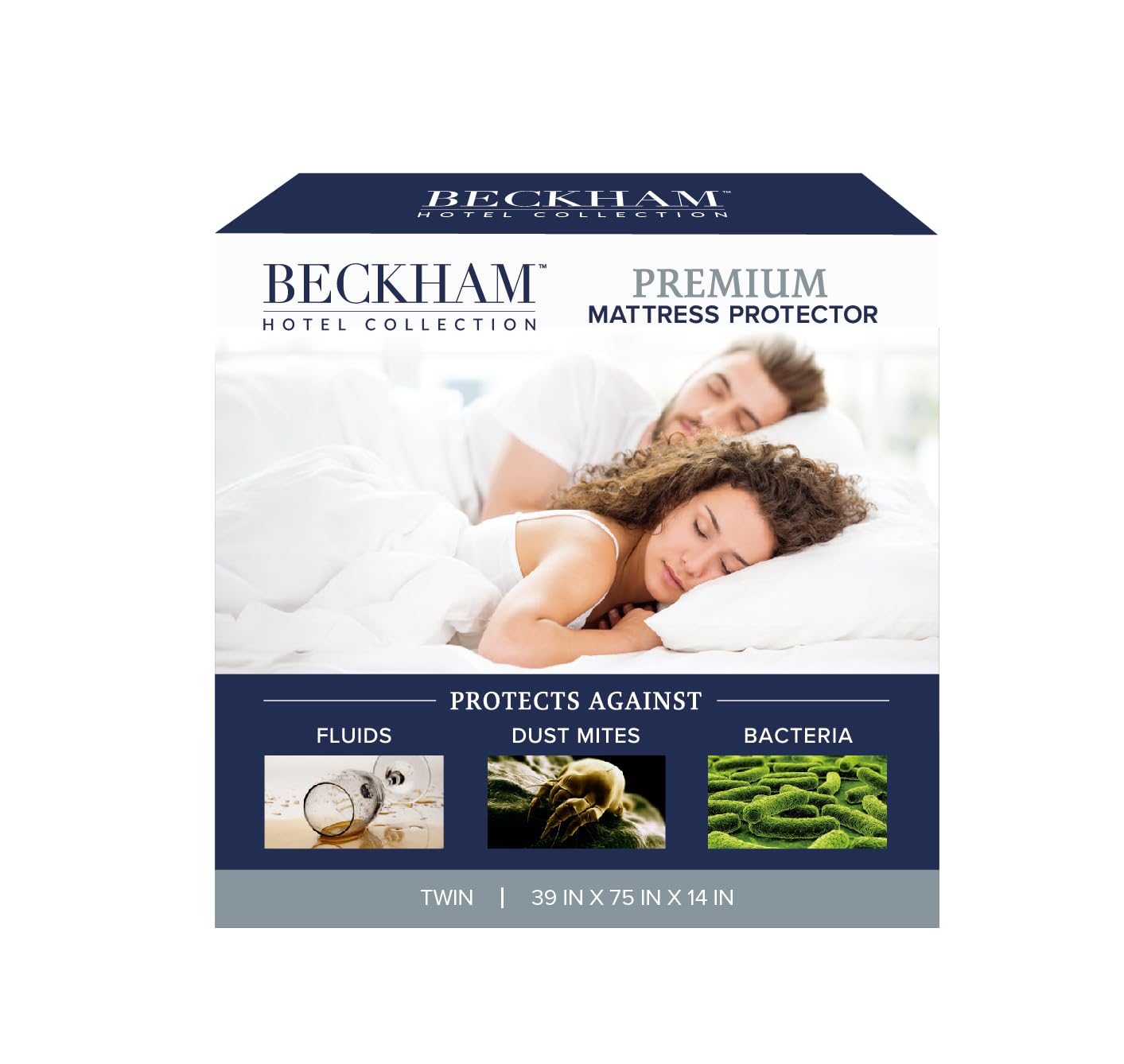 Beckham Hotel Collection Mattress Protector — Hotel-Grade Cotton Blend, Silent Waterproof Protection, Low-Profile Design That Preserves Mattress Feel, Twin