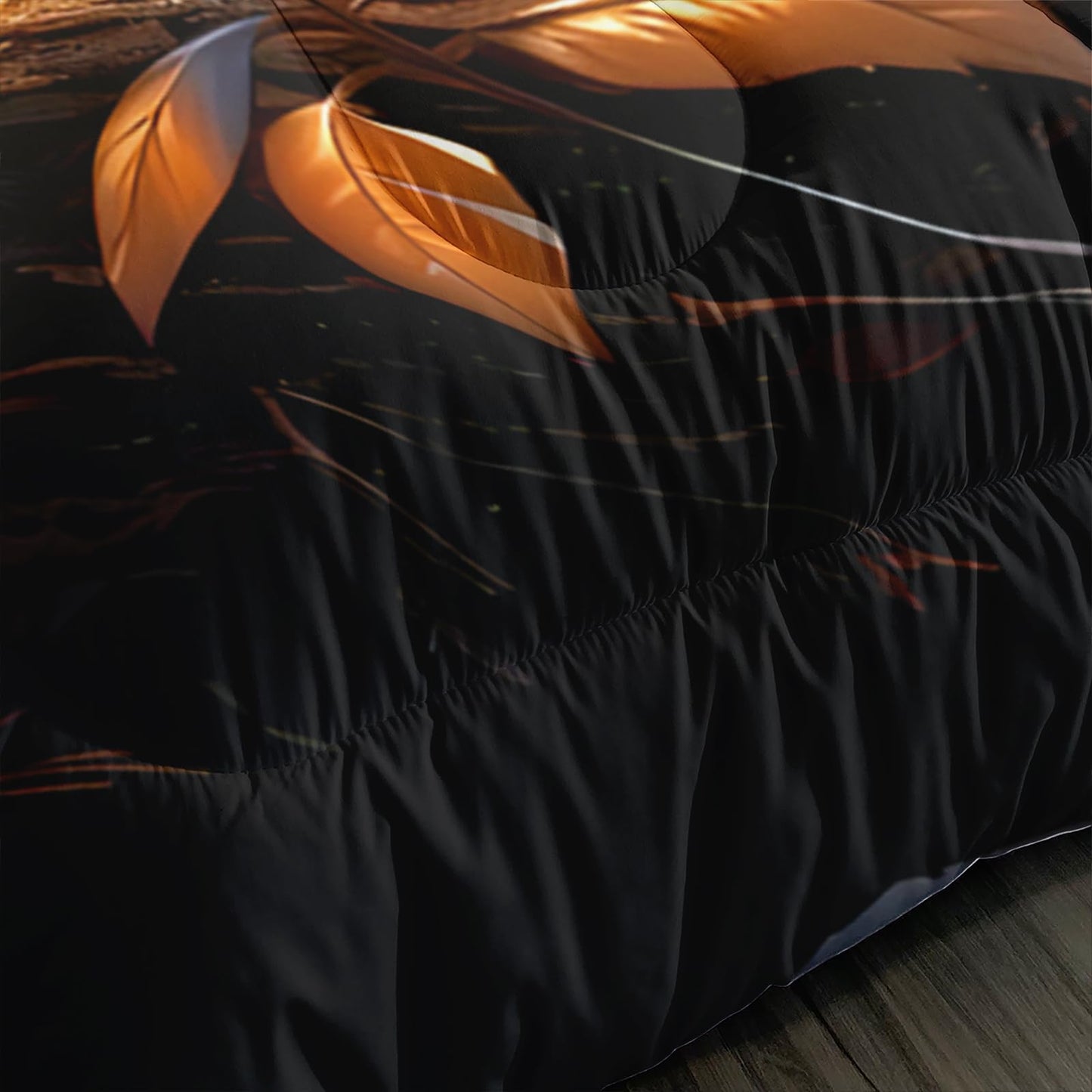 AILONEN Black Panthers Print Comforter Set Queen Size, Safari Leopard Theme Bedding Set for Room,Forest Animal Soft Mirofiber Comforter with 2 Pillowcases,3Pcs