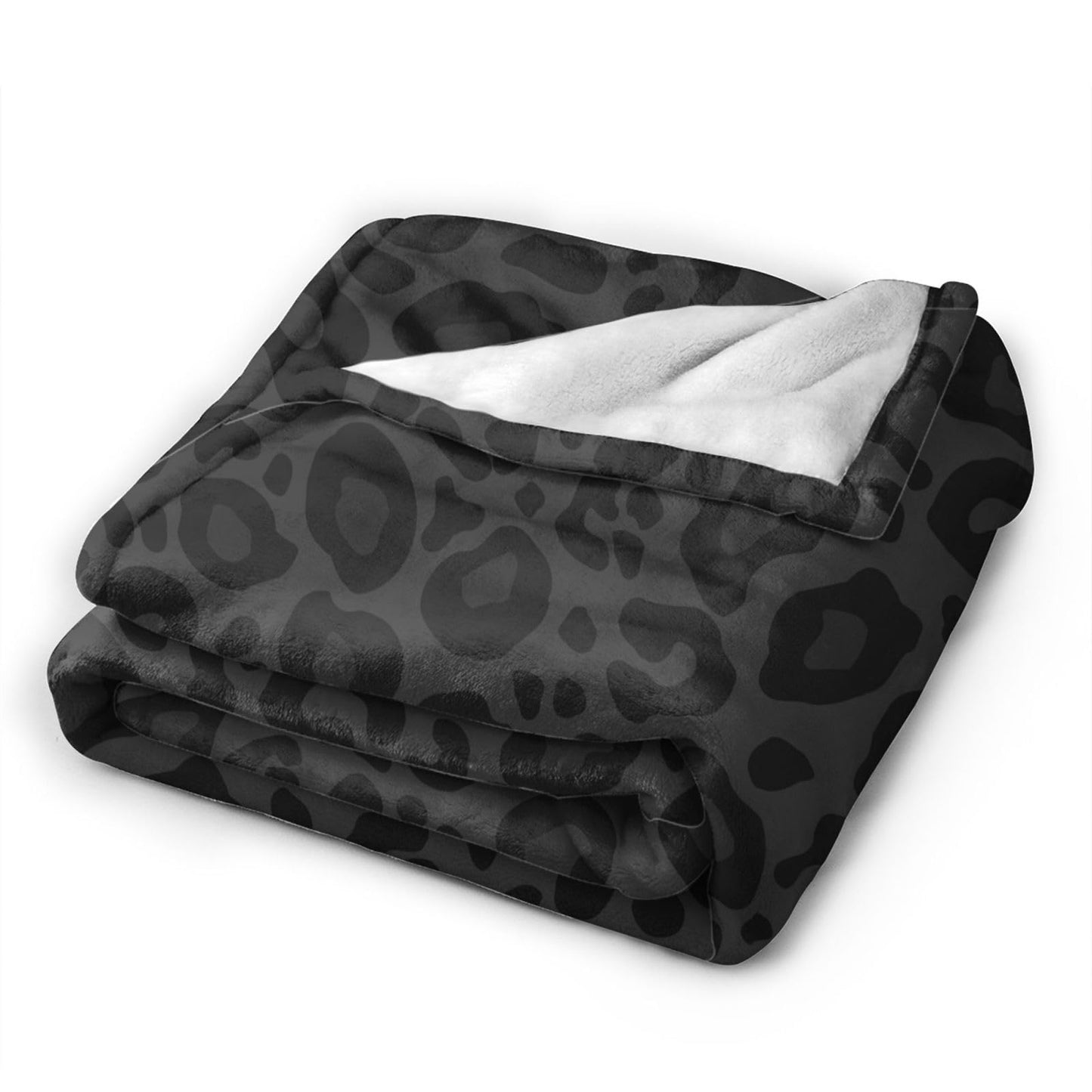 Jbofyee Black Leopard Print Throw Blankets All Season Ultra Soft Warm Cheetah Fleece Blanket for Home Bed Sofa Couch Chair Outdoor Travel Camping 50x40 Inch