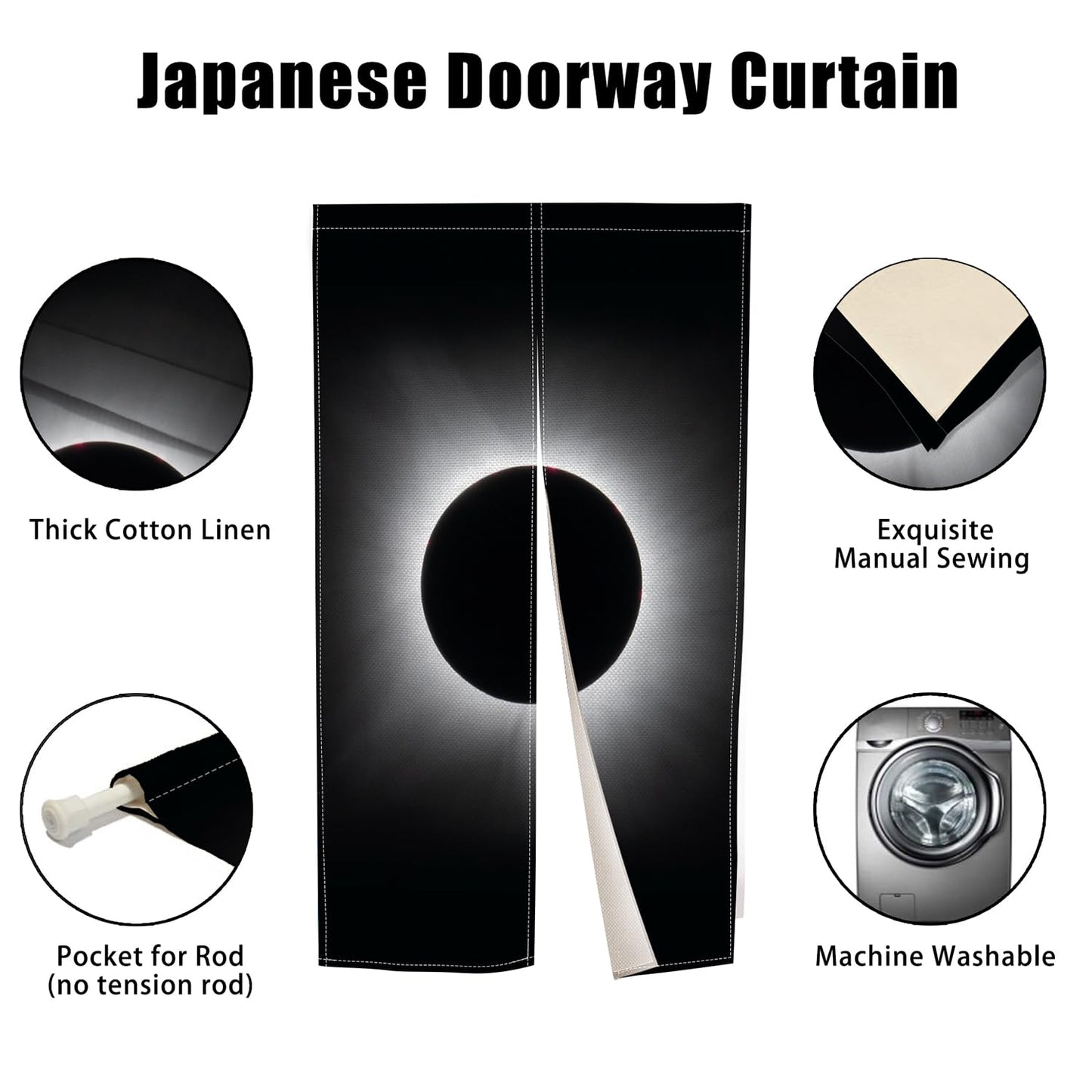 XMJJKUF Noren Japanese Doorway Curtain Japanese Style Feng Shui Window Treatment Long Door Curtain Tapestry Panel for Wall Hanging Bistro Room Privacy Partition Bedroom Home Decors,33.5"x 70.9"