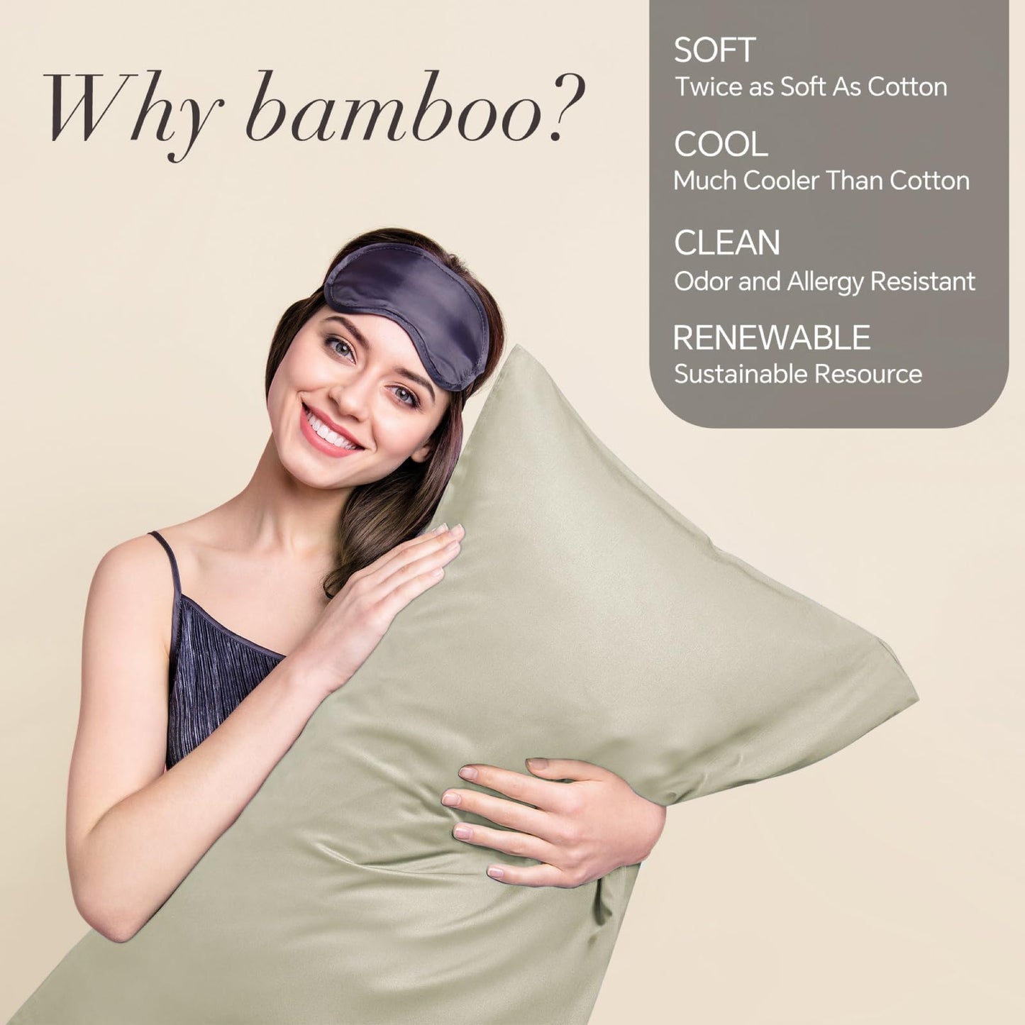 BEDELITE Body Pillow Cover, Rayon Made from Bamboo, Cooling Body Pillow Pillowcase for Hot Sleepers and Night Sweats, Breathable & Silky Soft Full Long Pillow Case Cover (Linen, 20x54 Inches)