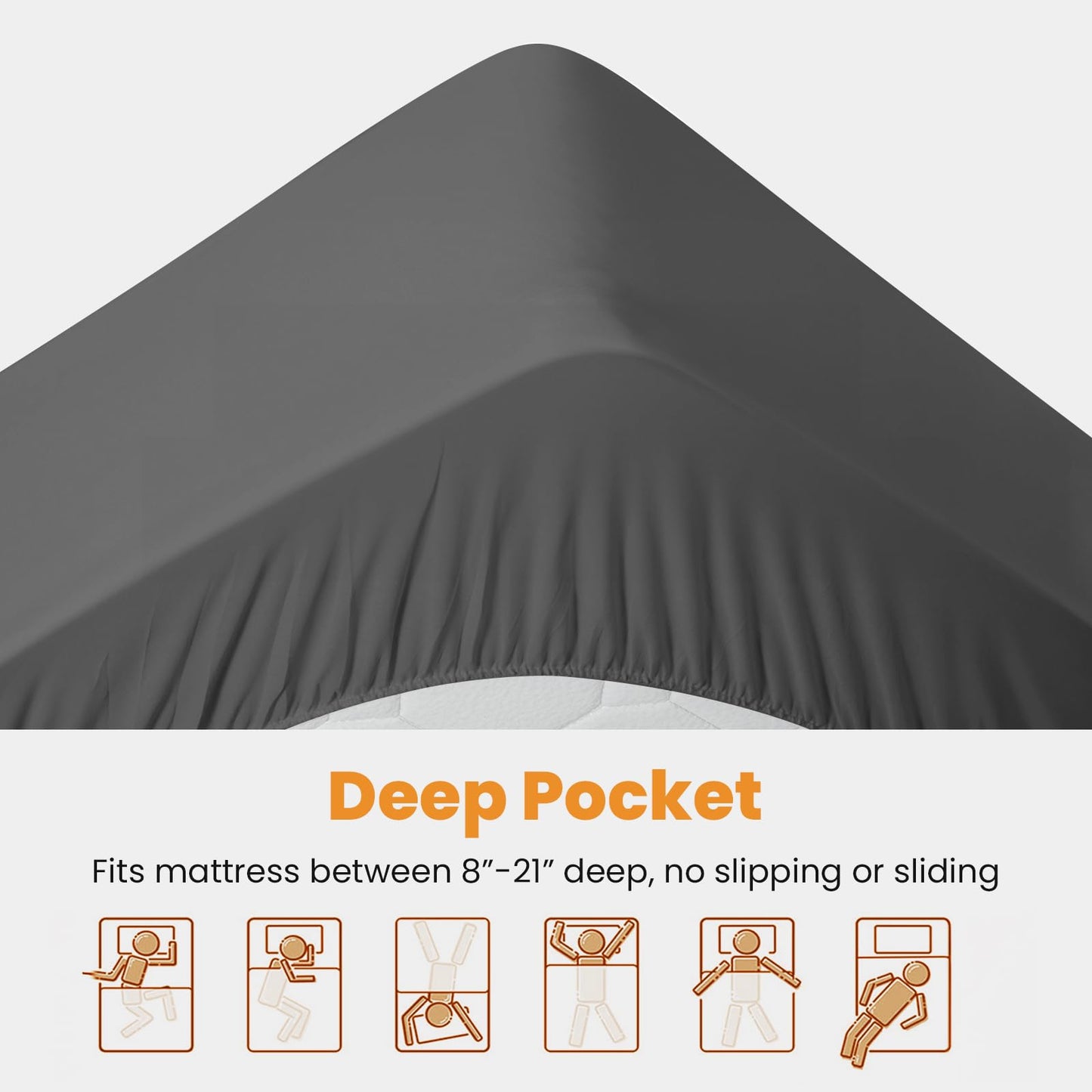 MATBEBY Queen Size Mattress Pad - Cooling Breathable Mattress Topper, Quilted Fitted Mattress Protector, Pillow Top Mattress Cover with 8-21" Deep Pocket, Machine Washable, Dark Grey, 60x80 Inches
