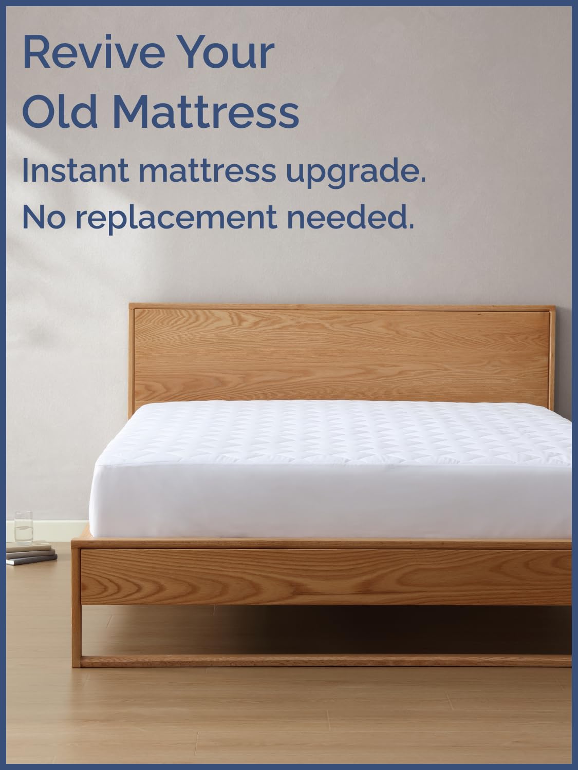 Quilted Fitted Mattress Pad Protector King Size - Elastic Fitted Mattress Topper & Cover - Breathable, Soft, Low Profile Top Cover with 8-16 Inch Deep Pockets - Easy-Fit and Machine Washable - White