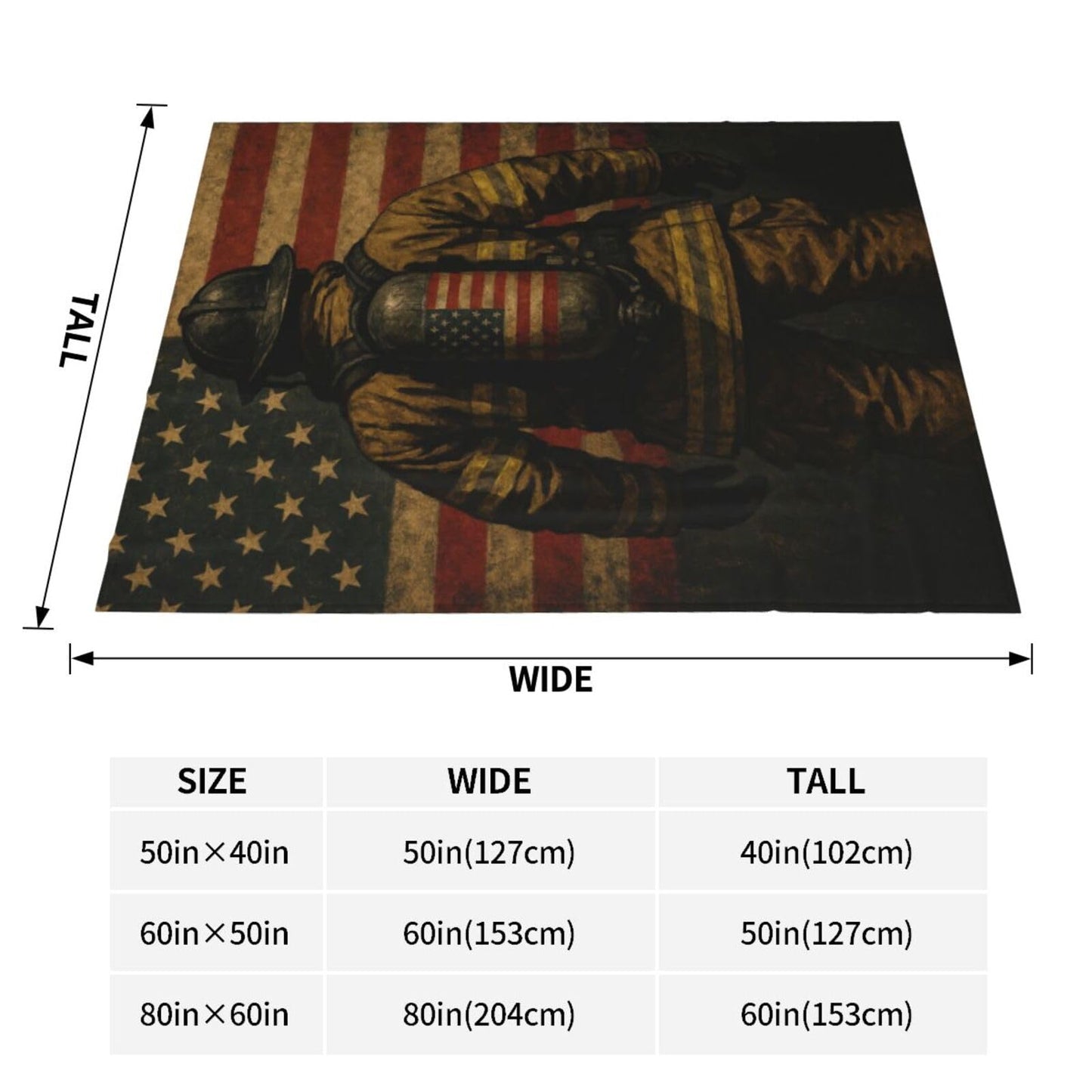 Firefighter American Flag Blanket, Patriotic Fireman Throw, Soft Cozy Fleece Blankets for Kids Women Girls, Modern Decor for Room Couch & Bed Birthday Gifts 50x60in