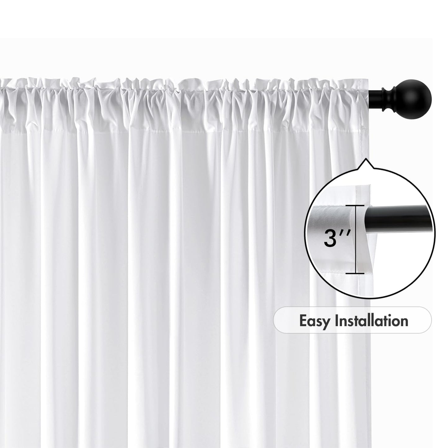 MIULEE White Privacy Sheer Curtains that Let Light in 84 Inches Long Non-See-Through Semi Sheer Curtains Light Filtering Window Curtain Drapes for Living Room Bedroom 2 Panels Set 42 X 84