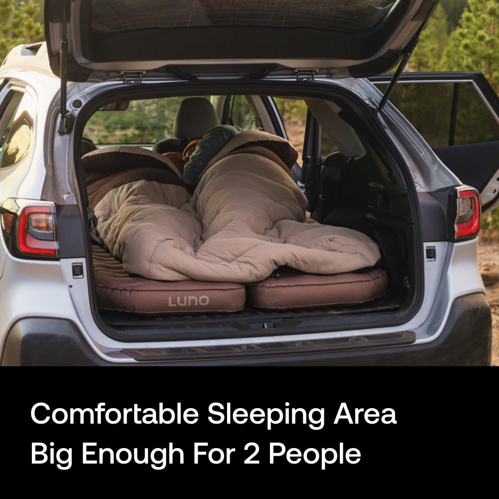 Luno AIR Base Mattress for Subaru Forester (1998+) – SUV Air Mattress for Car Camping w/ 12V Electric Pump, Durable 200D Oxford Fabric, Two Head Support Straps & Repair Patch – Car Camping Mattresses