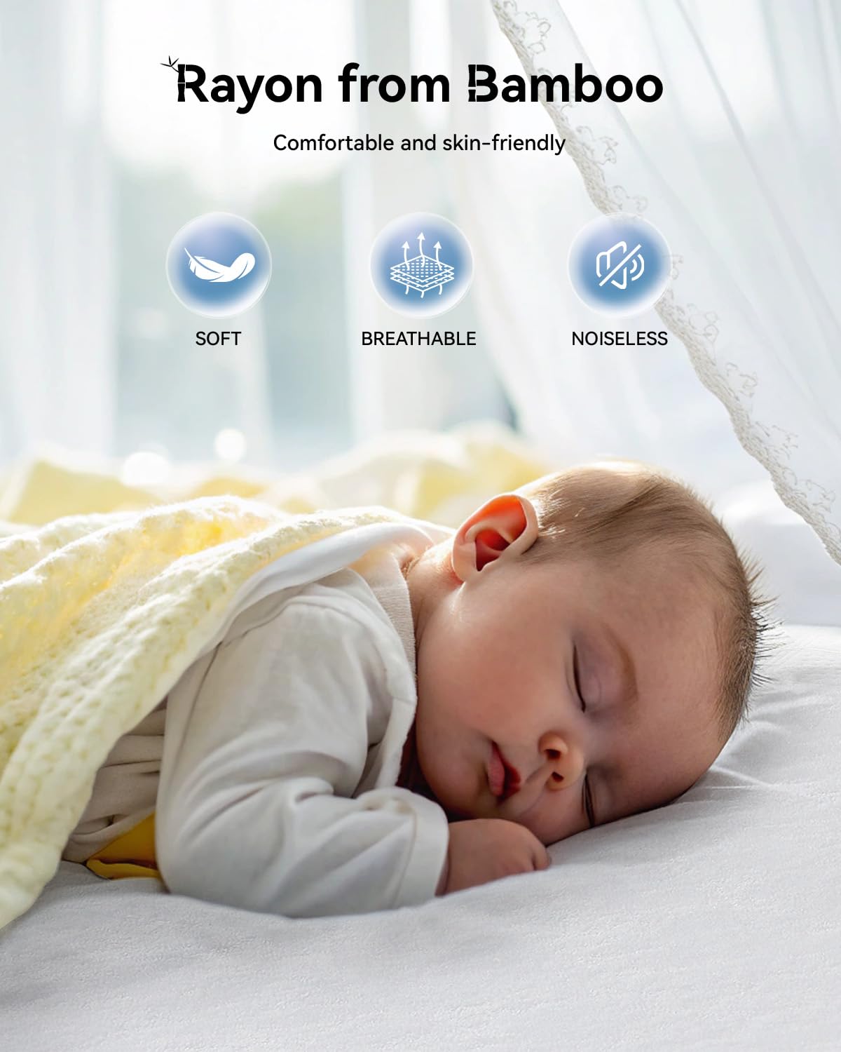 Kmall King Size Cooling Waterproof Mattress Protector Pad Cover, Breathable Fitted Sheet Style Deep Pocket-Noiseless,Vinyl,PVC Free,Waterproof Bed Matress Cover Washable for Home, Bedroom, Hotel