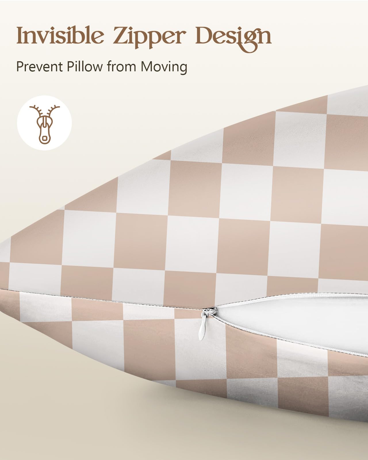 Miss Adola Silk Pillowcase 2 Pack - Pillow Cases 20" x 30" Queen Size Set of 2 for Hair and Skin Smooth Soft Breathable with Hidden Cute Zipper Cooling Pillow Covers for Sleeping, Checkered