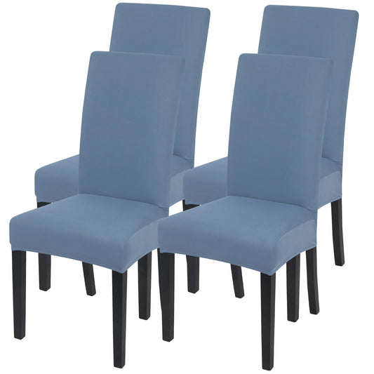 SearchI Dining Room Chair Covers Set of 4, Stretch Solid Color Parsons Chair Slipcovers Spandex Removable Washable Kitchen Chair Protector Cover for Dining Room, Hotel, Ceremony (Gray Blue)
