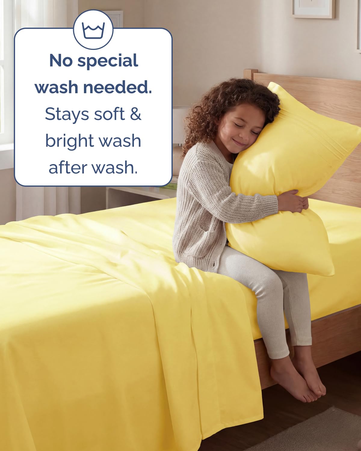 Twin Size 3 Piece Sheet Set - Comfy Breathable & Cooling Sheets - Hotel Luxury Bed Sheets for Women & Men - Deep Pockets, Easy-Fit, Extra Soft and Wrinkle Free Sheets - Yellow Oeko-Tex Bed Sheet Set