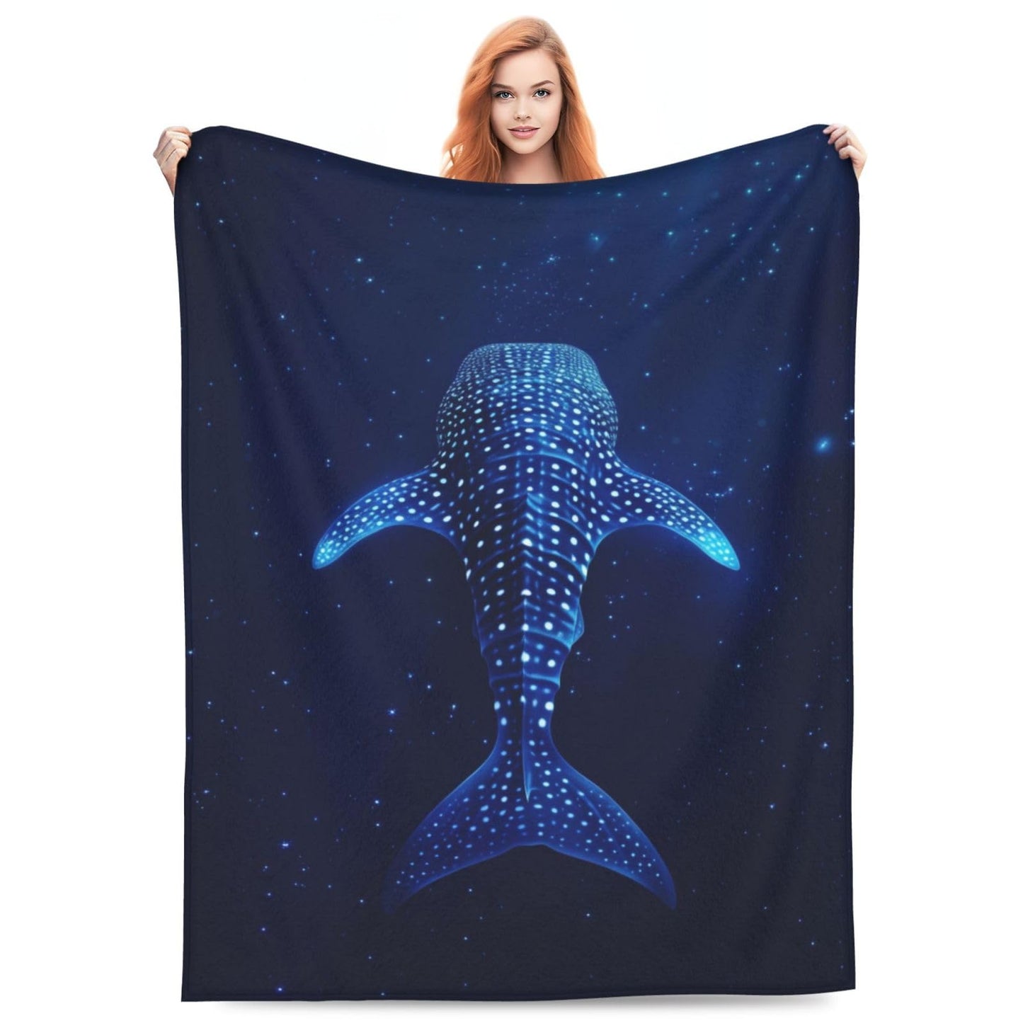 Whale Shark Blanket, Gifts for Women, Blue Whale Shark Ocean Soft Lightweight Throw Blankets for Kids Girls, Travel Bed Living Room Decor, 50x60in