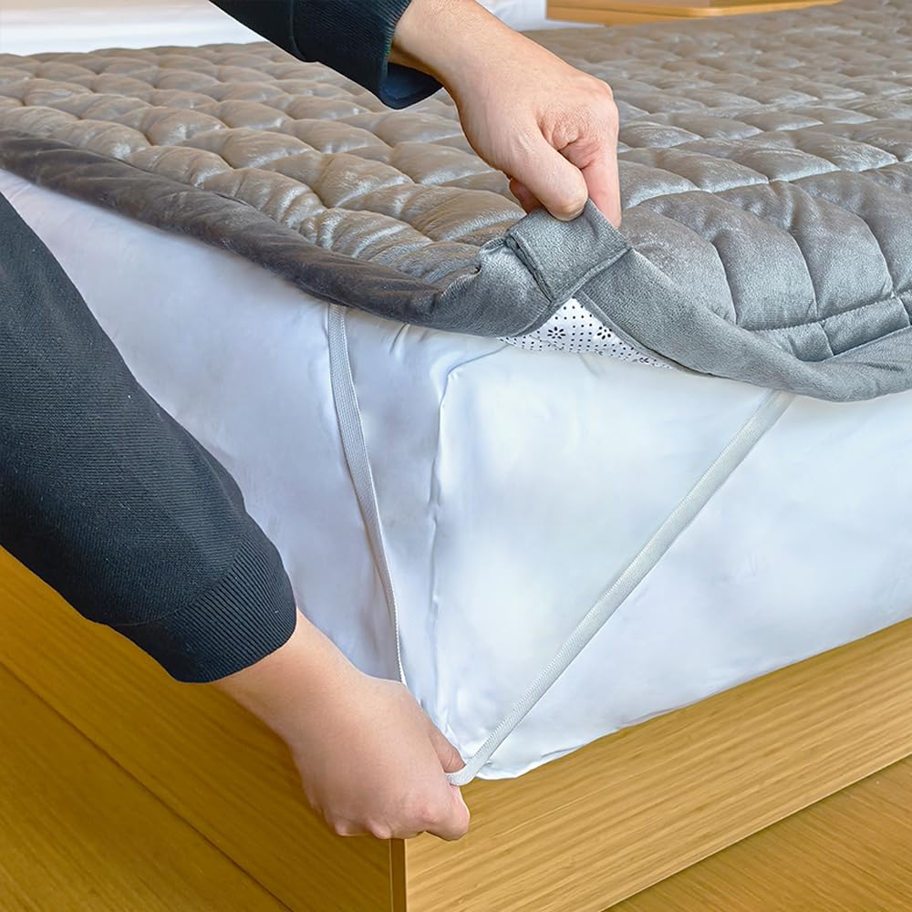JENSYWEE Graphene Heating No Electric Mattress Pad,Provide Sustained Warmth in Cold Weather,Reduce Heat Loss,Rapid Heating Up,King Queen Adult Warm Mattress Pad Topper (54 x 72 inches)