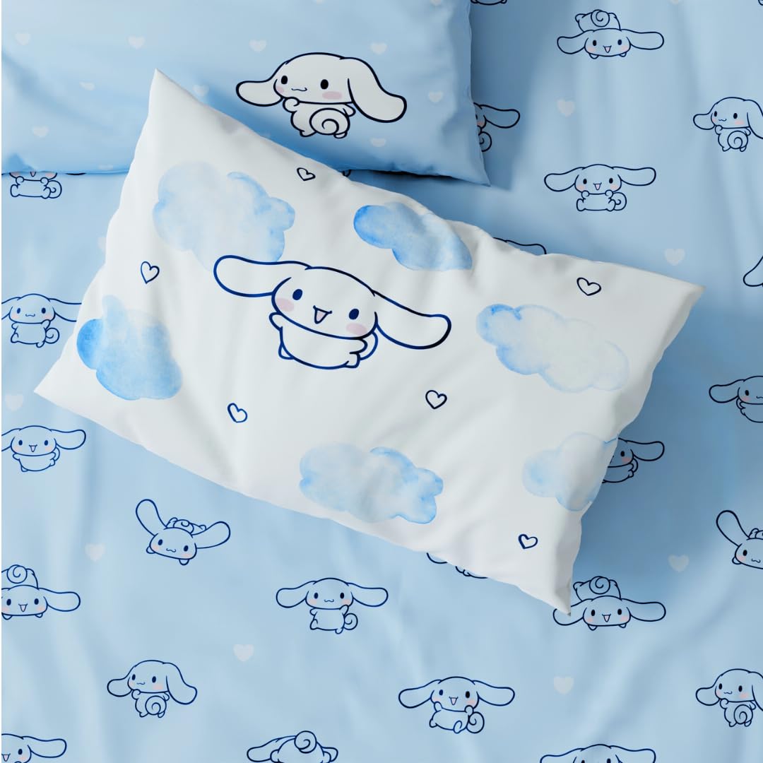 Cinnamoroll Bedding Super Soft Cozy Microfiber 4 Piece Full Sheet Set, (Officially Licensed Product) By Franco