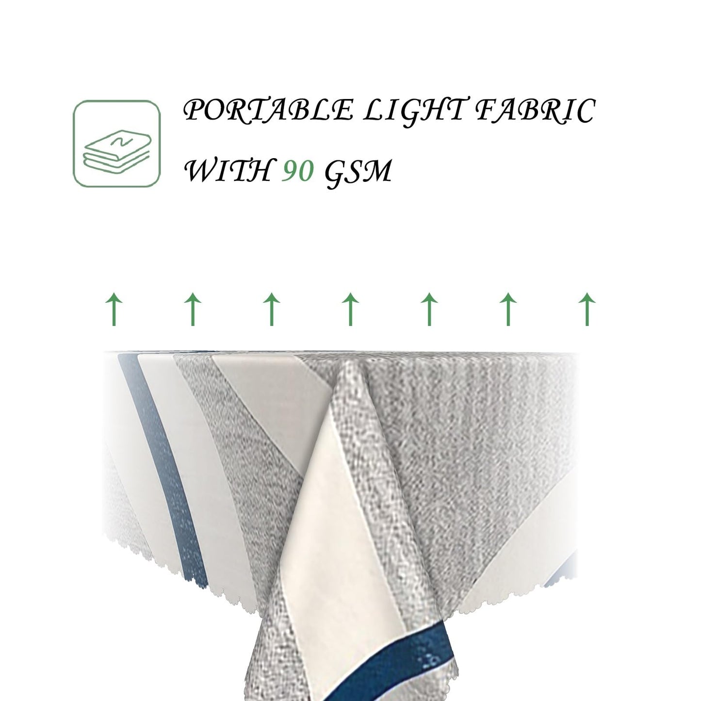 ggaimwf 60x102 Inch Abstract Wave Rectangle Tablecloth Modern Minimalist Abstract Geometric Art Gray Navy Blue Table Cloth Waterproof Wrinkle Free Table Cover for Kitchen Dining Party Home Office