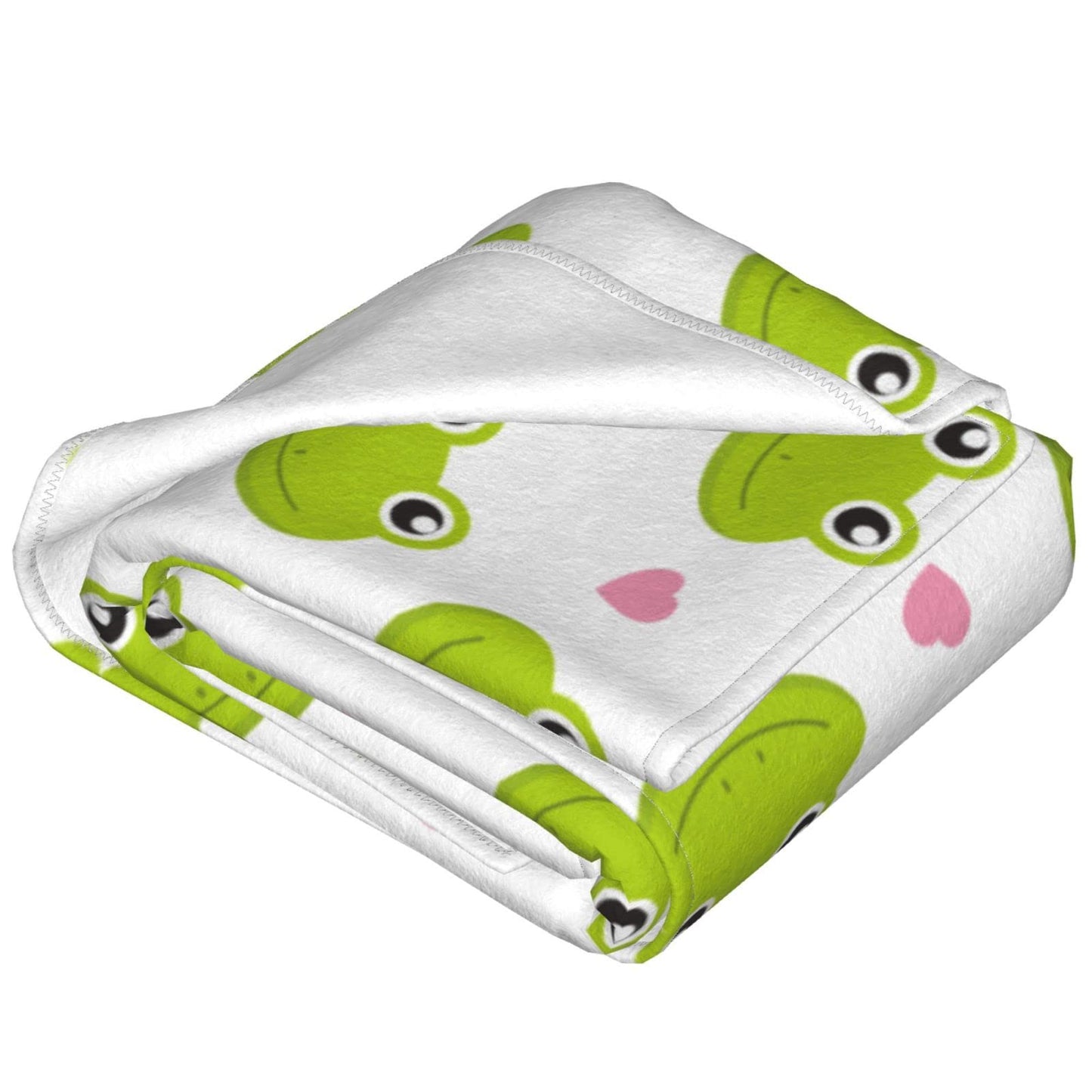 Cute Frog Kawaii Throw Blanket Soft Bed Blankets Lightweight Cozy Plush Flannel Fleece Blanket for Sofa Couch Bedroom 60"x50"