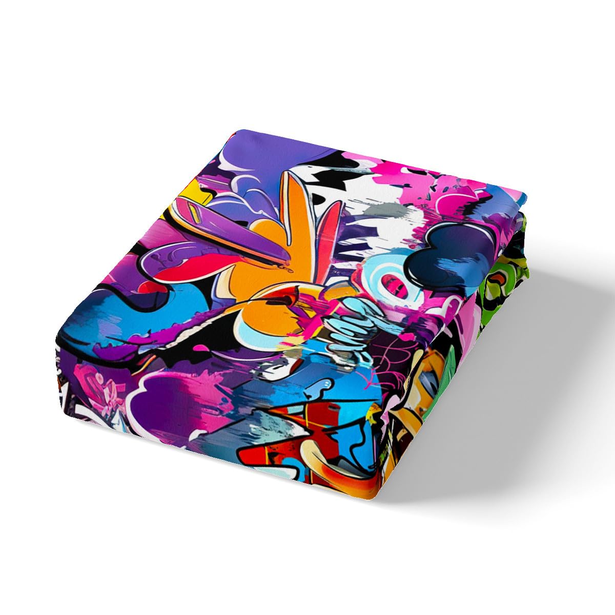 Feelyou Hippie Graffiti Duvet Cover Hip Hop Sports Bedding Set for Kids Boys Teens Rock Music Comforter Cover Set Trippy Abstract Art Quilt Cover with 2 Pillowcases King Size