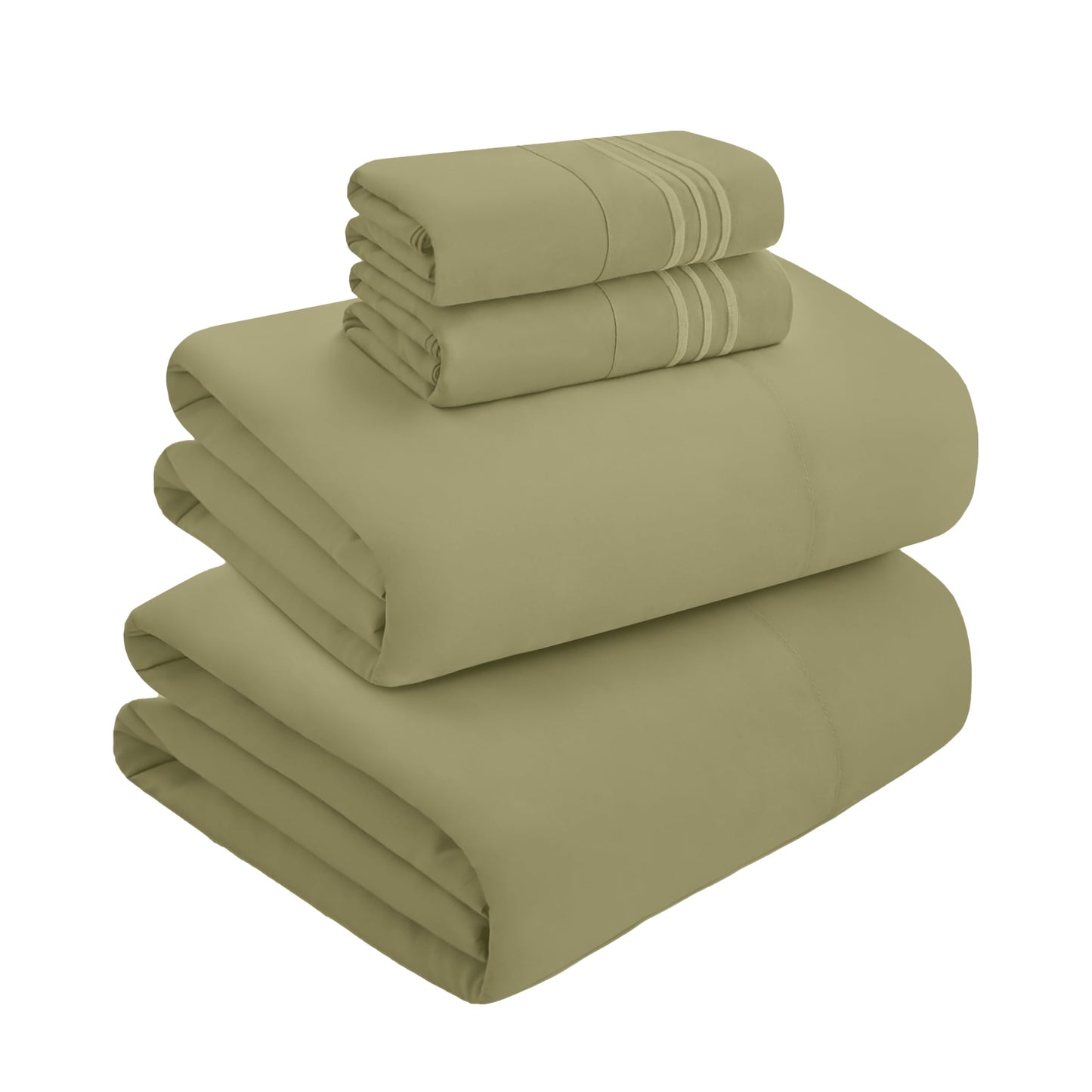 Mocassi Full Size 4-Piece Bed Sheet Set - 1800 Premium Hotel Quality Microfiber 18-24 Inches Extra Deep Pocket Fitted Sheet- Luxury Soft, Breathable, Wrinkle, and Fade Resistant, Sage Green