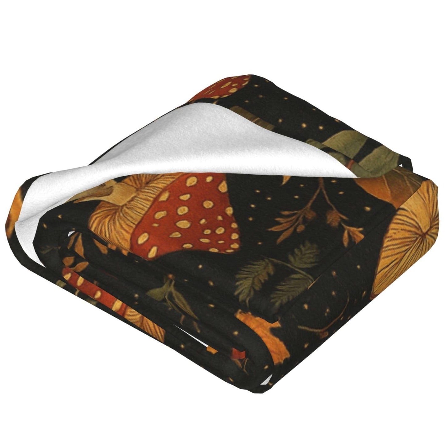 BINBINNIAO Vintage Mushroom and Leaves Blanket Flannel Couch Sofa Home Outdoors Keep Warm Blankets 50"x40"