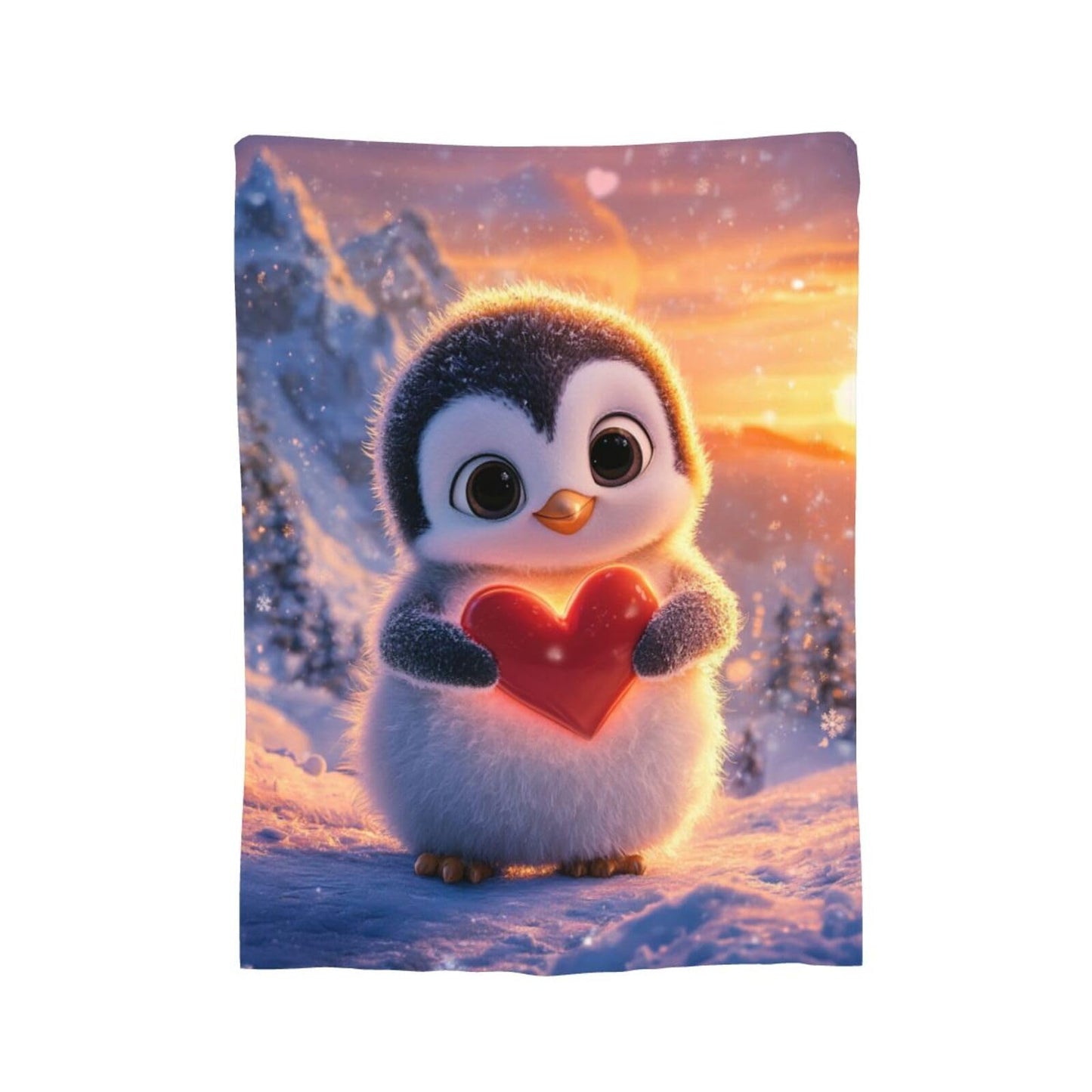 Penguin Throw Blanket Cute Penguin Lovers Blankets Ultra Soft Warm Flannel Fleece Lightweight Fuzzy Decor Gifts for Women Men Girls Boys 50"x40"