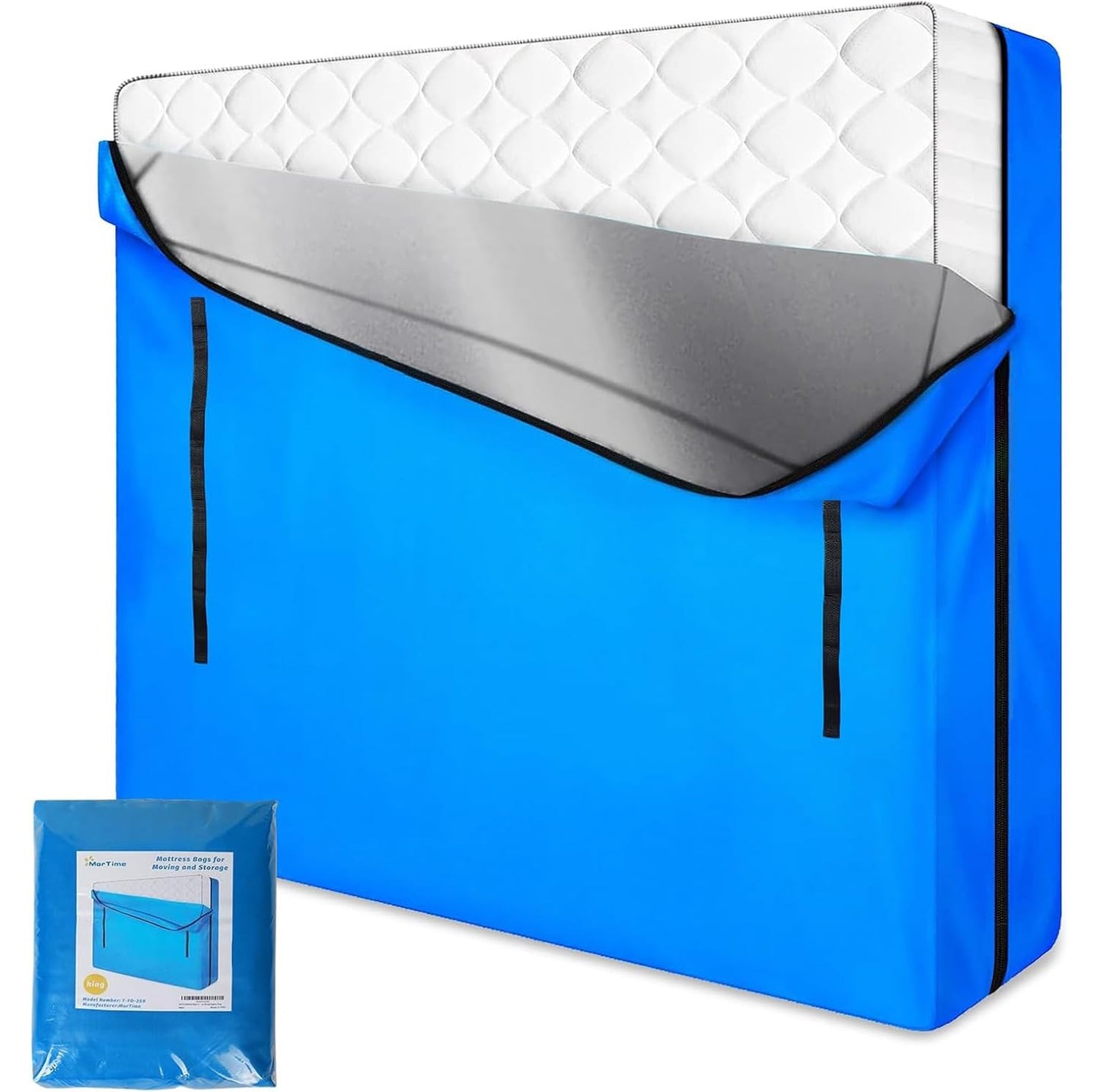 MorTime Mattress Bags for Moving and Storage, Zippered Mattress Storage Bag with 8 Strong Carrying Handles, Reusable Mattress Protector Cover Moving Supplies (King)