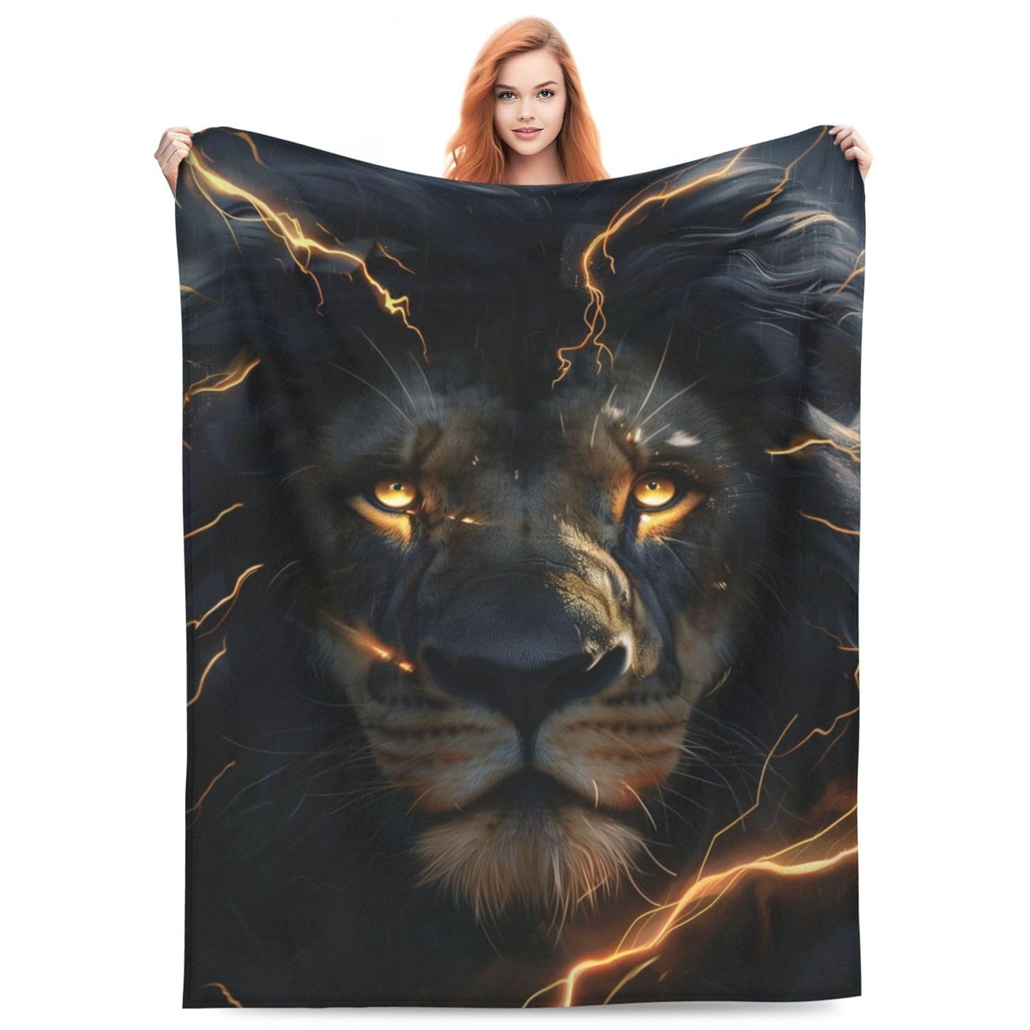Lion Blanket, Gifts for Women, Wild Animal Soft Lightweight Throw Blankets for Kids, Travel Bed Living Room Decor, 50x60in