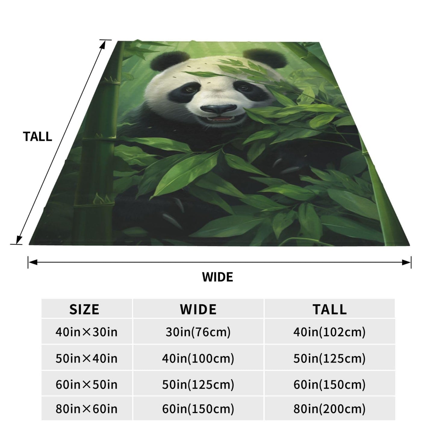 amepay Cute Giant Panda Bamboo Blanket Gifts for Panda Lovers Adults Kids Bear Flannel Throw Blankets Soft Fuzzy Lightweight for Home Decor Couch Bed Sofa 60x50 Inches