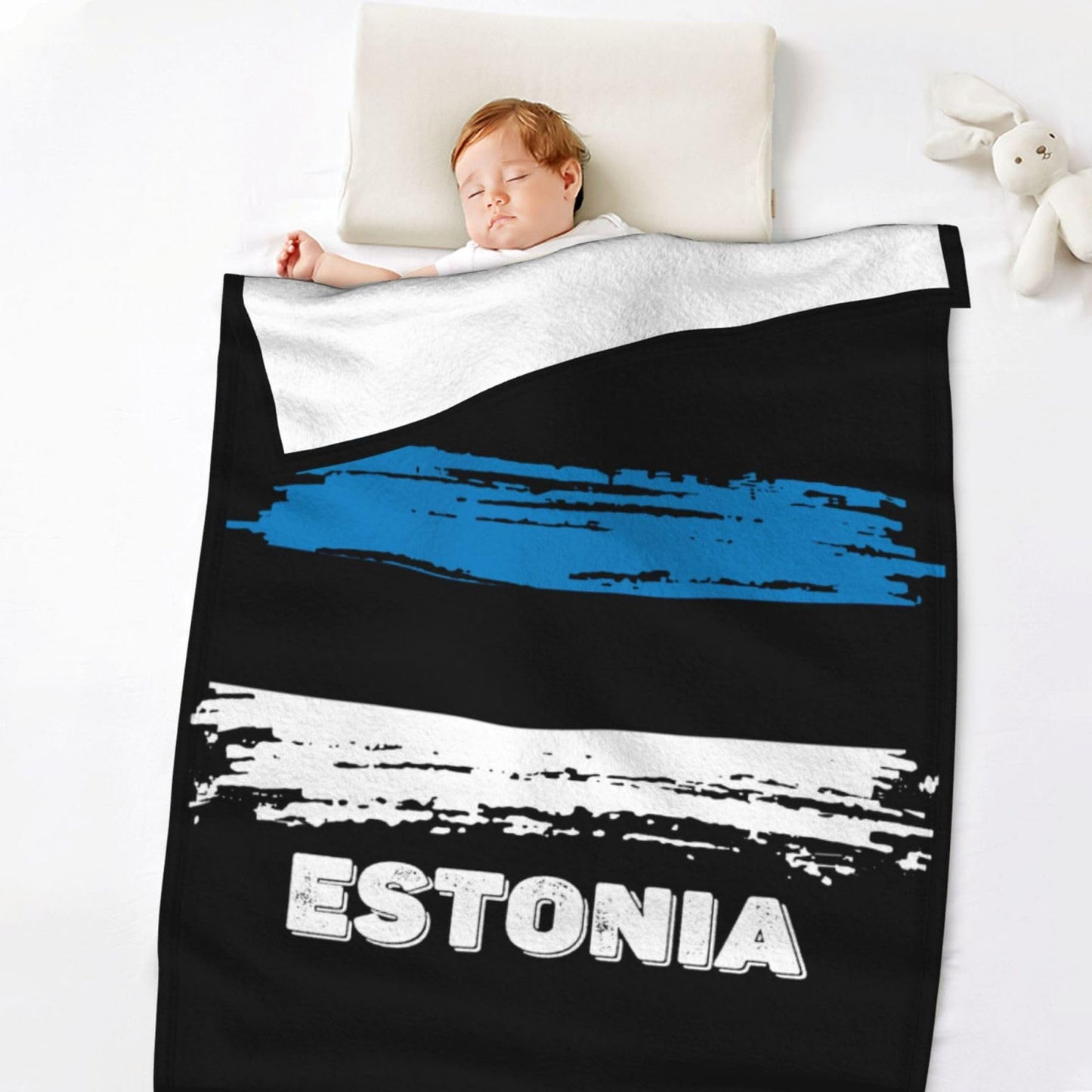 Estonia Flag Throw Blanket Lightweight Flannel Fleece Blankets Warm and Cozy Throws for Winter Bedding and Couch 30x50 Inches Thick