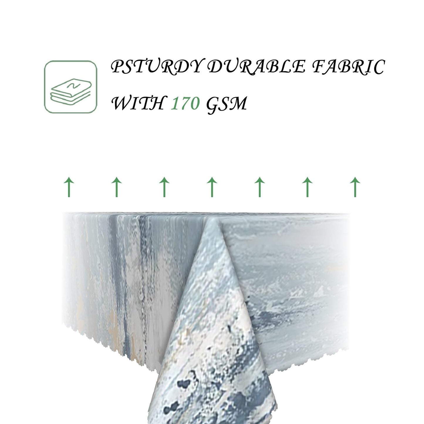 ggaimwf 52x70 Inch Modern Abstract Art Rectangular Tablecloth Blue Gray Textured Brushstroke Grunge Table Cloth Waterproof Durable Table Cover for Kitchen Dining Artistic Home Party Studio Decor