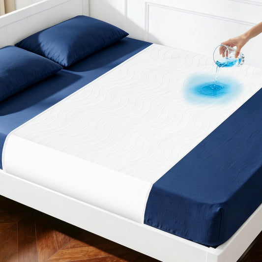 Xfire Bed Pads Washable Waterproof, Heavy Absorbency Reusable Bed Underpads with Tuckable Wings, Incontinence Bed Pads for Adults and Kids, Mattress Protector, Fits Twin/Twin XL Size Bed