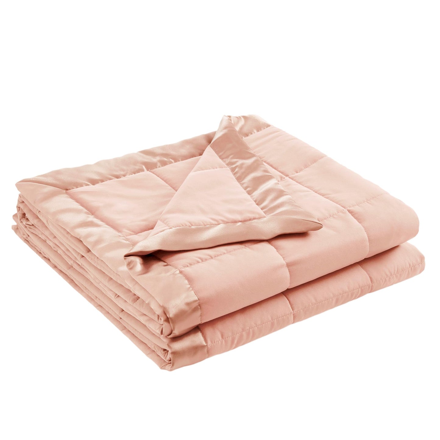 Madison Park Windom Down Alternative Blanket, Premium 3M Scotchgard Moisture Wicking Treatment, Lightweight and Soft Bed Cover For All Season, Satin Trim, Blush Twin