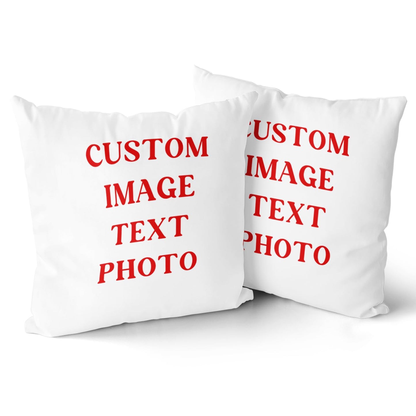 Giwawa Custom Design Photos or Text Throw Pillow Covers 18x18 Inch Set of 2 Personalized Pet Photo Pillowcase Love Photo Throw Pillow Cases, Two-Sides Printed, No Pillow Insert