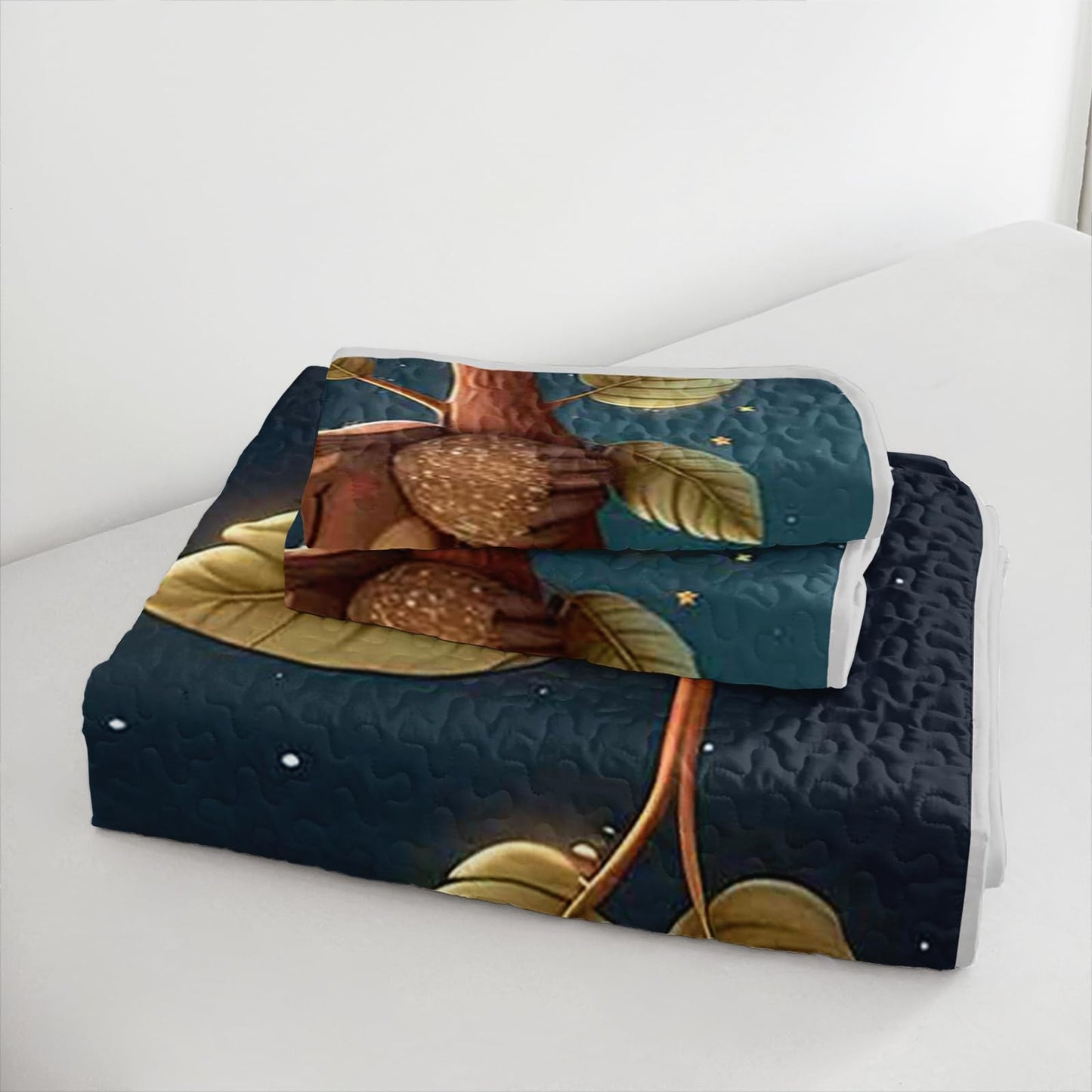 XYNHML Kawaii Brown Sloth Quilts Bedding Set Twin 3Pcs Galaxy Moon Universe Outer Space Star Quilt Bed Set Lightweight Soft Bedspread Coverlet with 2 Pillowcases for Kid Boy Girl Teen Adult Bed Decor