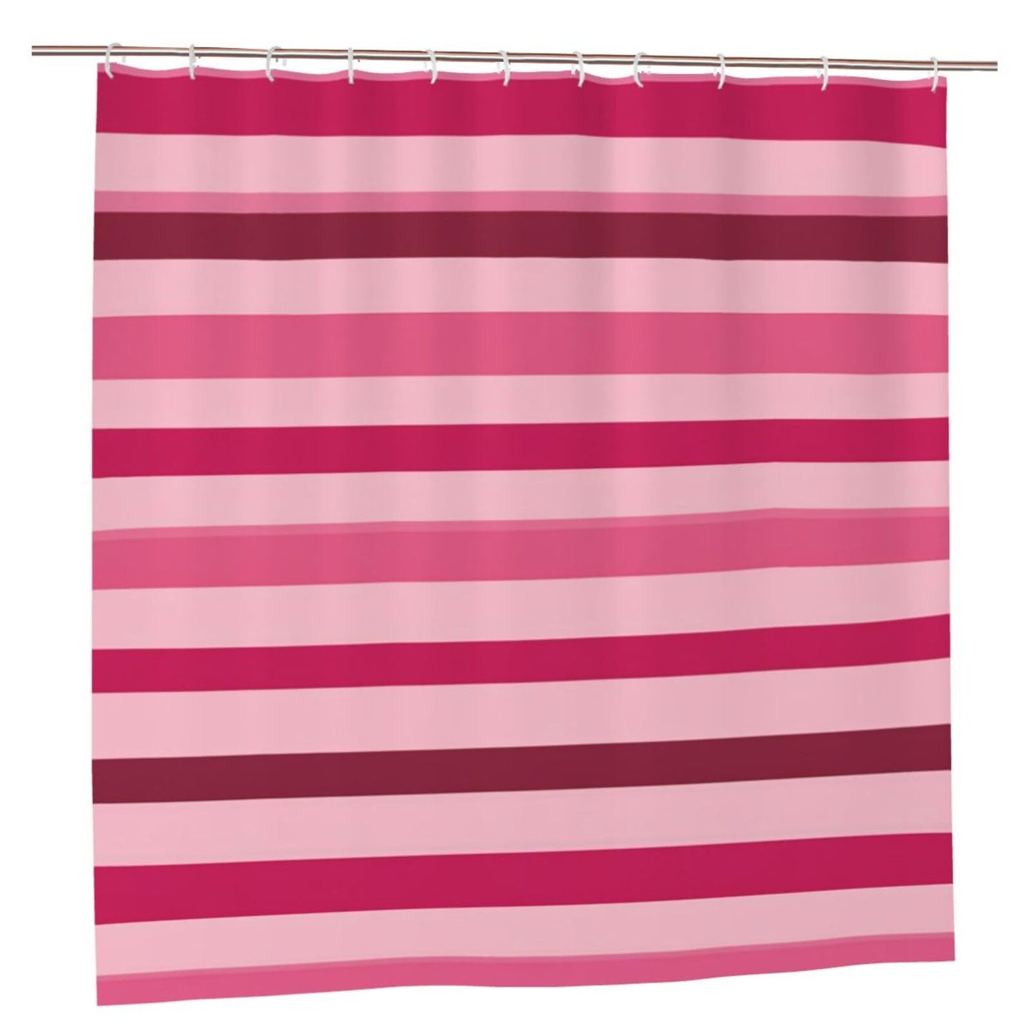 HSYOYO Pink Red Striped Shower Curtains for Bathroom Waterproof Shower Curtain Set with 12 Plastic Hooks Washable Bathroom Curtain Modern Bathroom Decor 72" W x 72" L