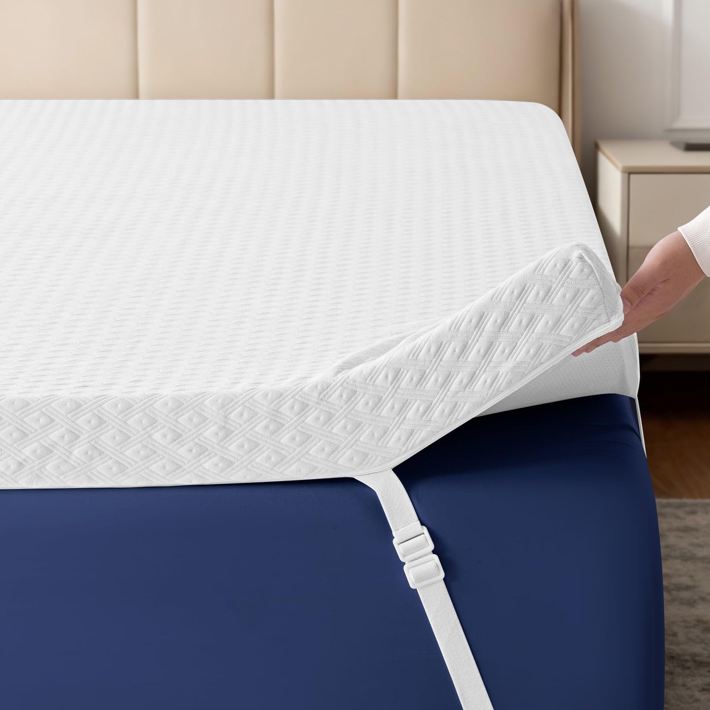 EDILLY 3 Inch Cooling Gel Memory Foam Mattress Topper California King Size,with Removable & Washable Bamboo Cover,Soft Breathable Mattress Pad,Bed Topper for Back Pain Relief (72x84)