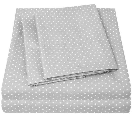 1500 Supreme Collection Queen Sheet Sets Polka Dot Gray - Luxury Hotel Bed Sheets and Pillowcase Set for Queen Mattress - Extra Soft, Elastic Corner Straps, Deep Pocket Sheets, Queen, Polka Dot Gray