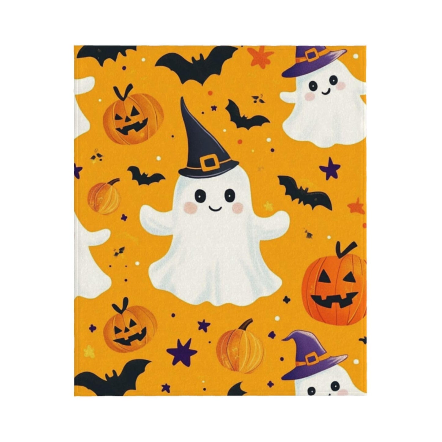 Cafemira Cute Cartoon ghostss,Warm Flannel Blanket,Soft Fleece Throw Blankets,All Season Couch Knee Throws,Great for Sofa,Camping,Office nap,Bed Topper,Festival Decor,Gift for Family,60x50 Inch