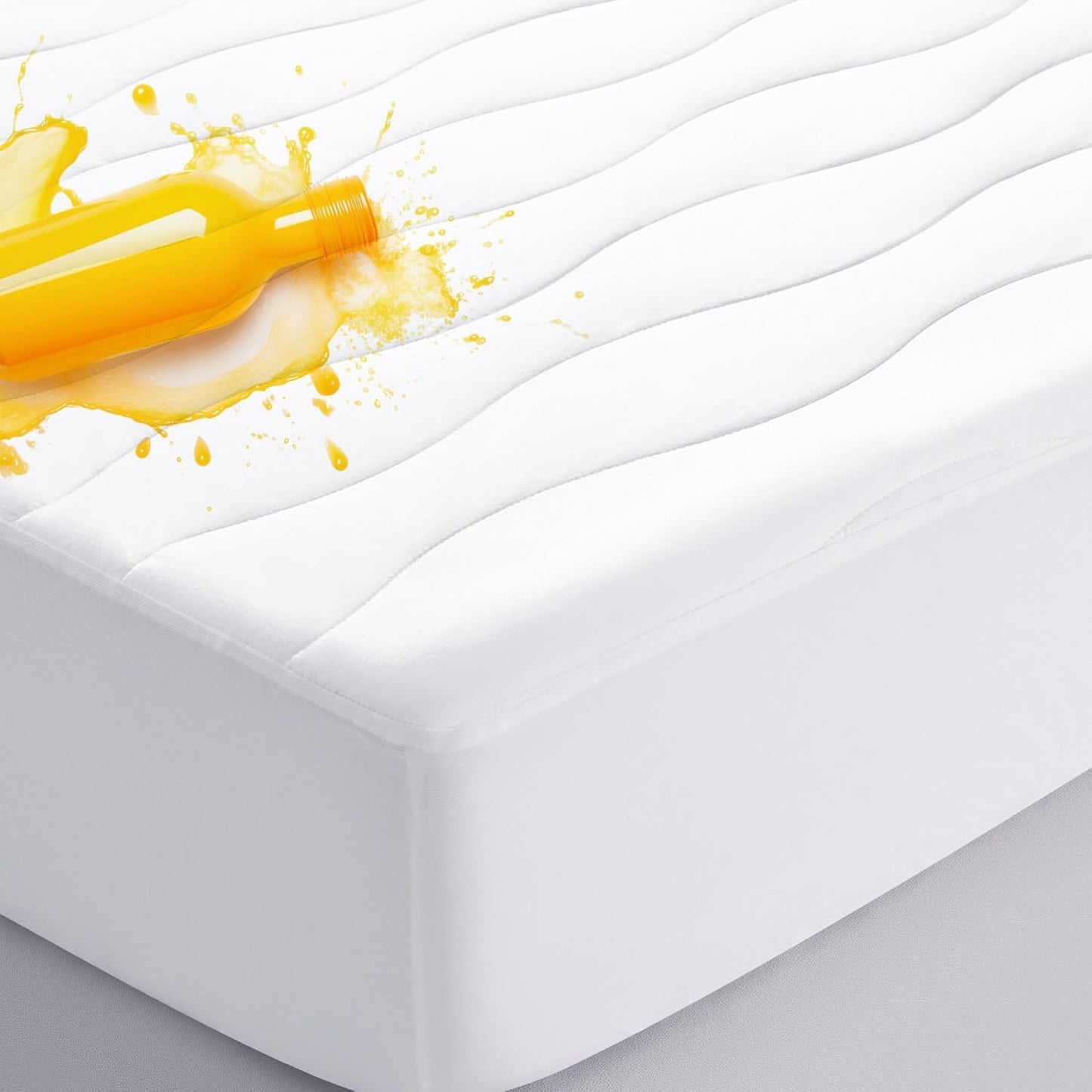 California King Cotton Mattress Protector, Breathable Pillow Top Mattress Cover, Soft Quilted Fitted Mattress Pad with Deep Pocket Fits Up to 22" Mattress (72x84 Inches, White)