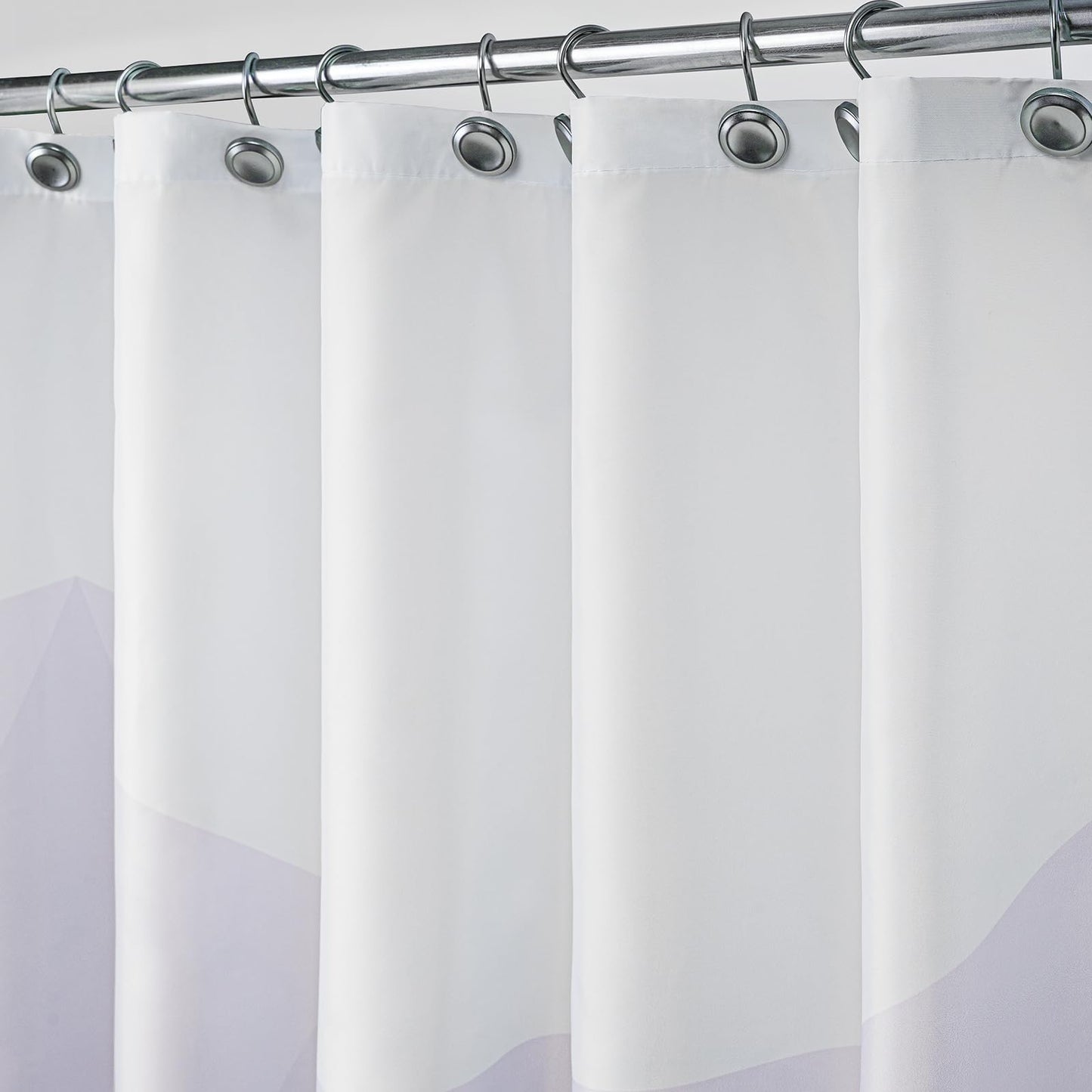 Sunlit Designer 36 x 72 Inches Small Stall Shower Curtain, Ombre Purple RV Half Size Narrow Fabric Shower Curtains for Bathroom Decor, Contemporary Geometric Bathroom Curtains, Purple